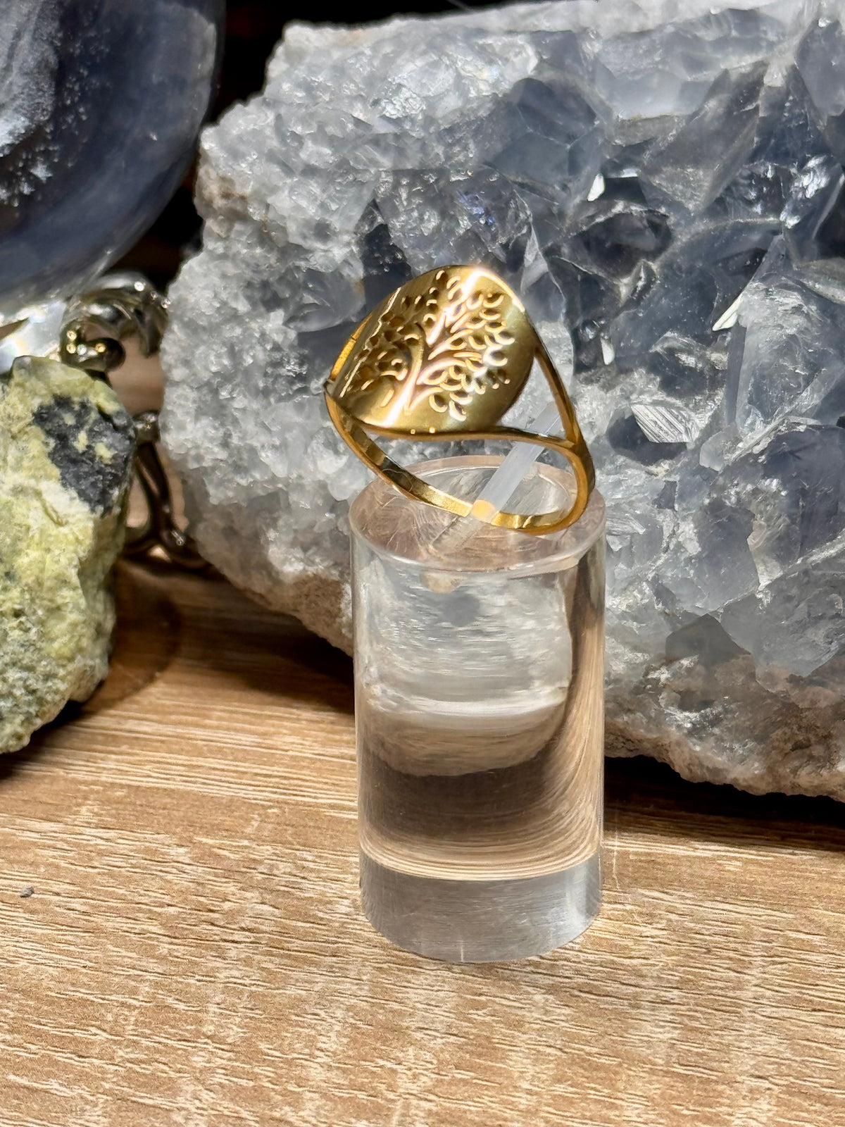 Bague Arbre de vie dorée T62