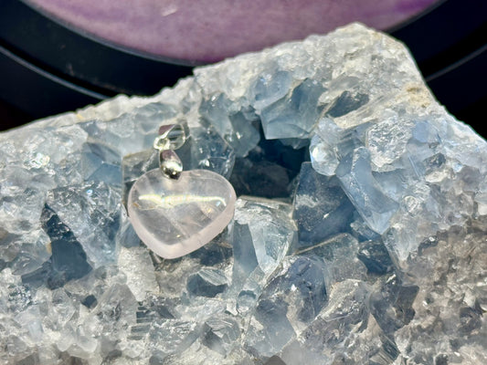 Pendentif cœur en Quartz Rose