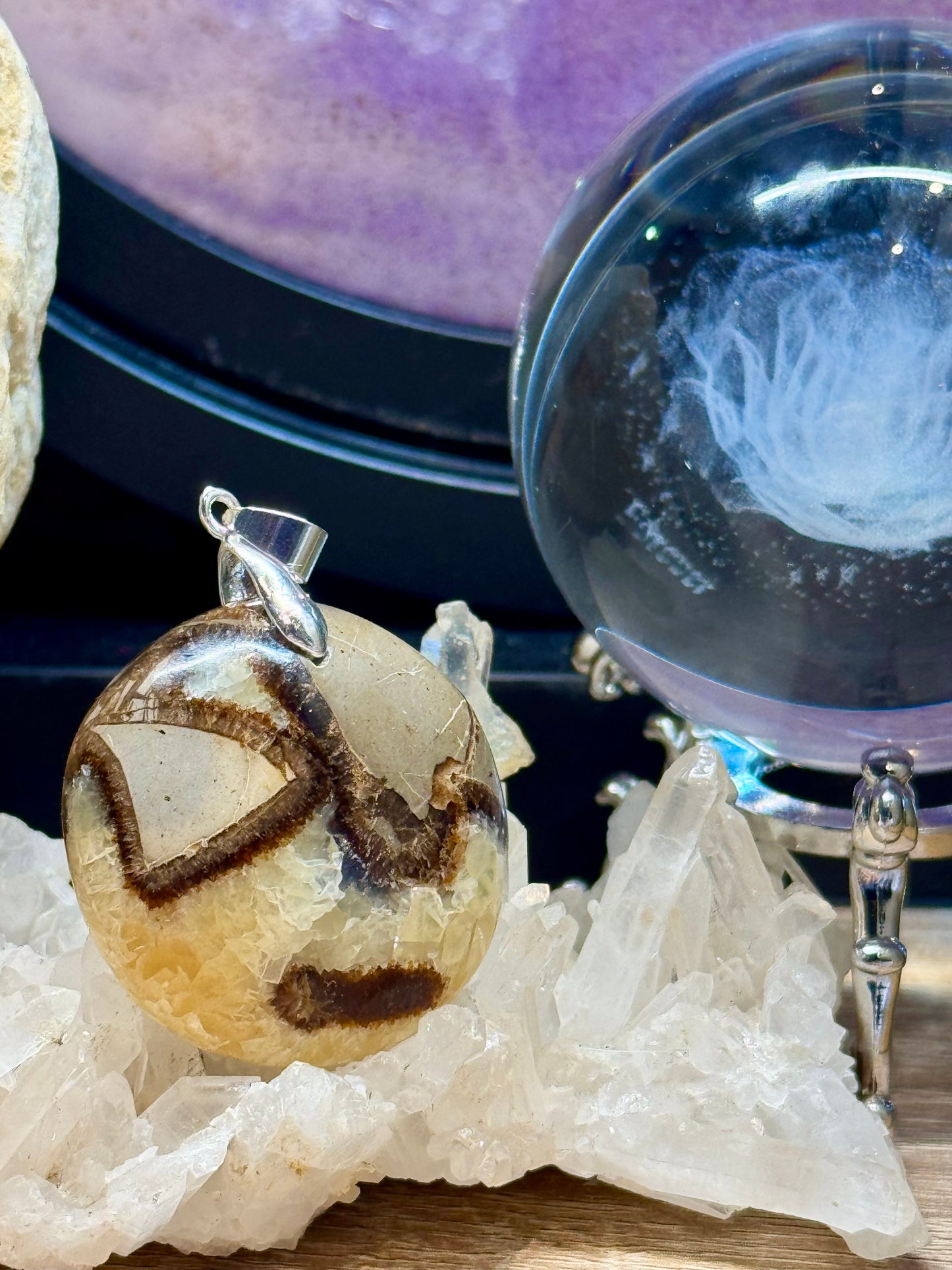 Pendentif de septaria de Madagascar