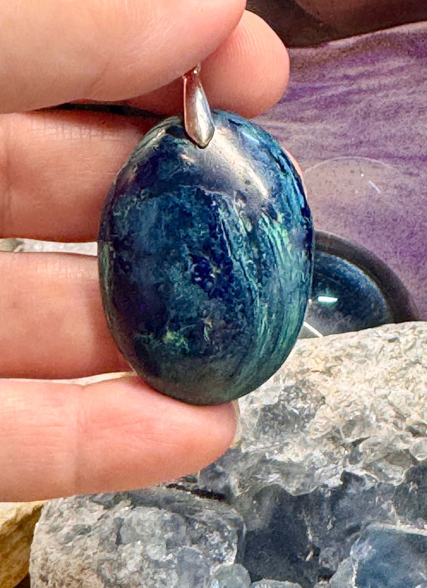 Pendentif en Azurite Malachite