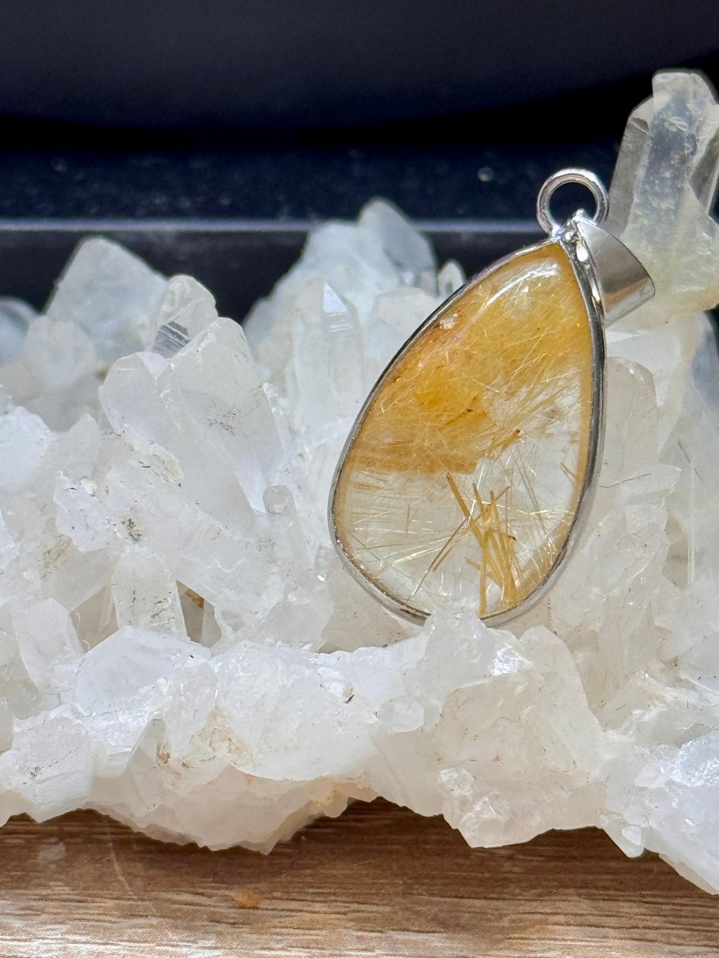 Pendentif cerclé de Quartz Rutile 2