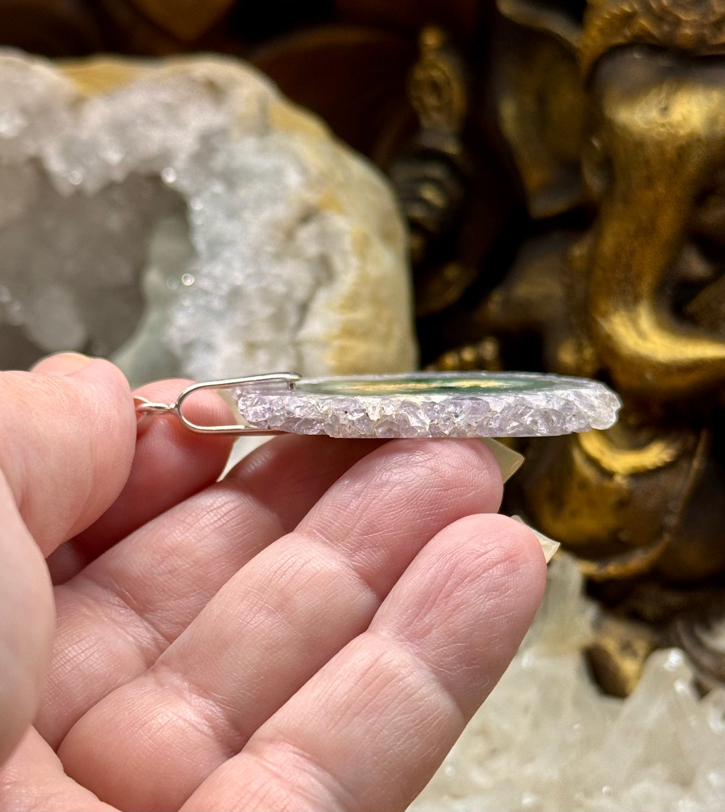 Pendentif tranche d’améthyste