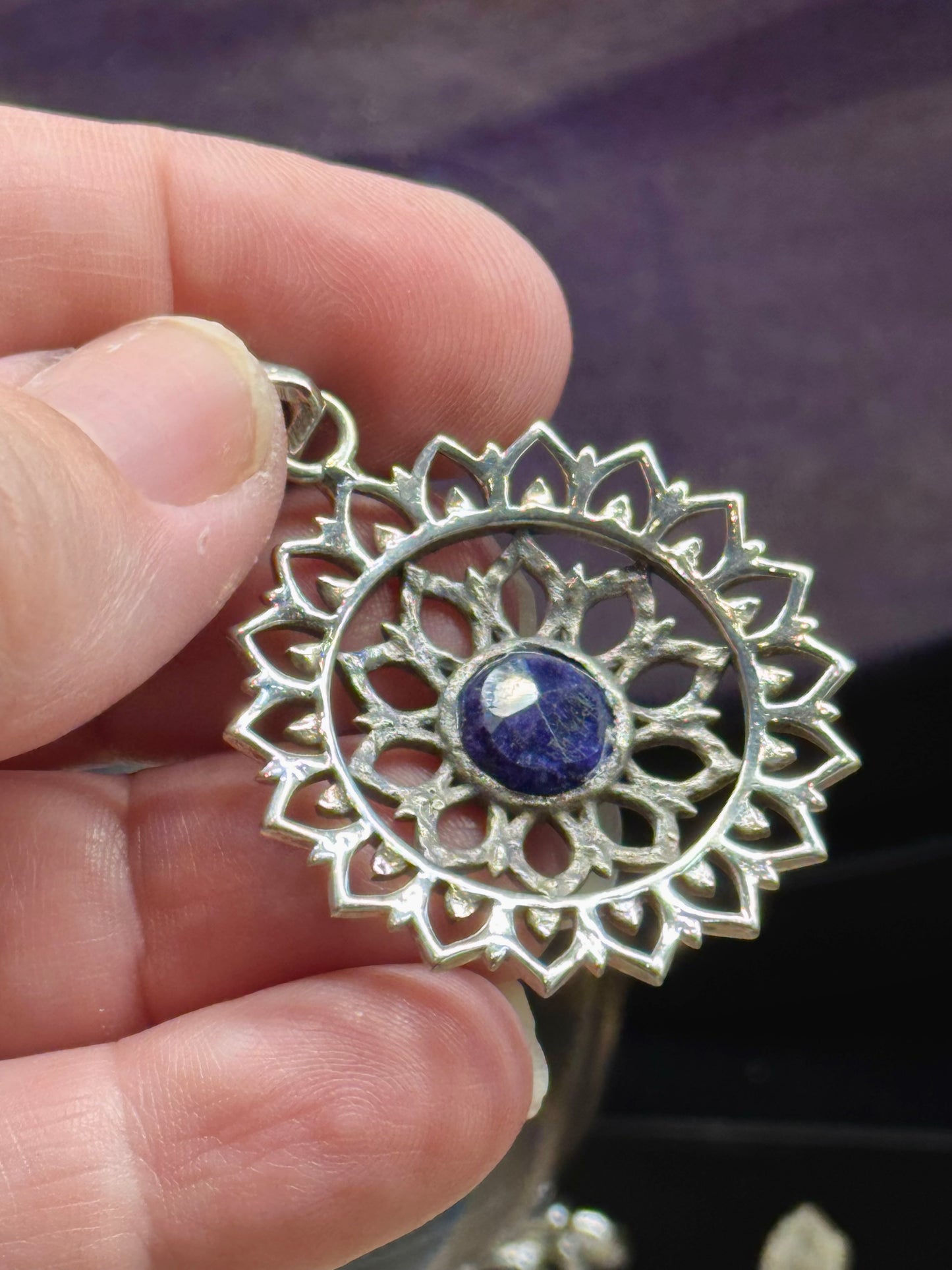 Pendentif iolite en argent 925