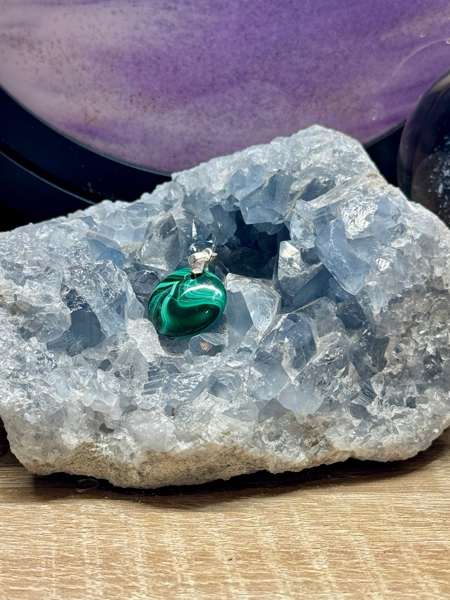 Pendentif de Malachite rond