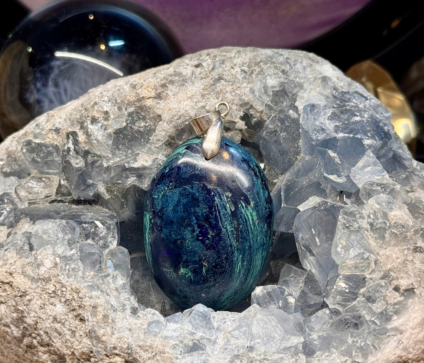 Pendentif en Azurite Malachite
