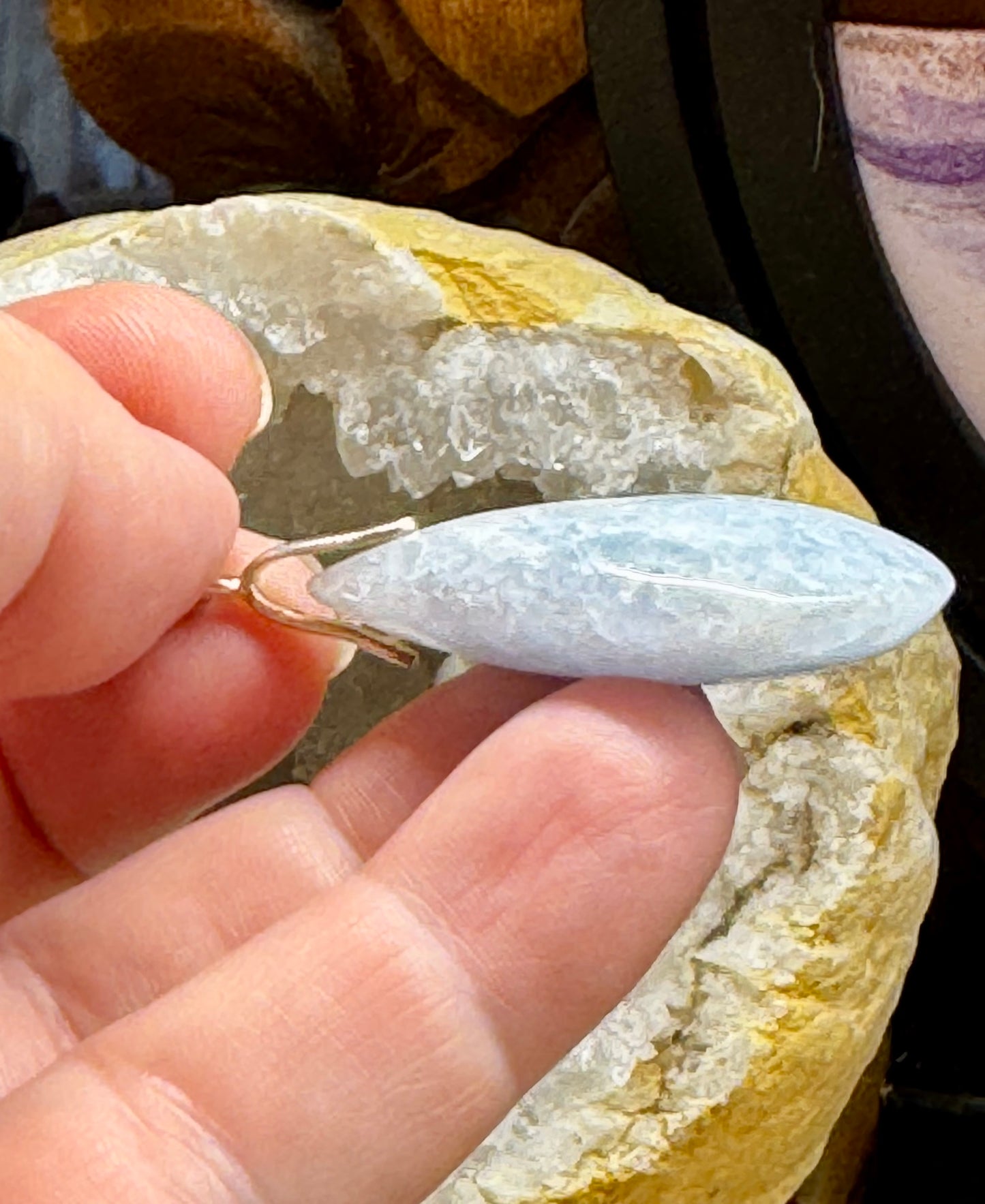 Pendentif de Calcite Bleue