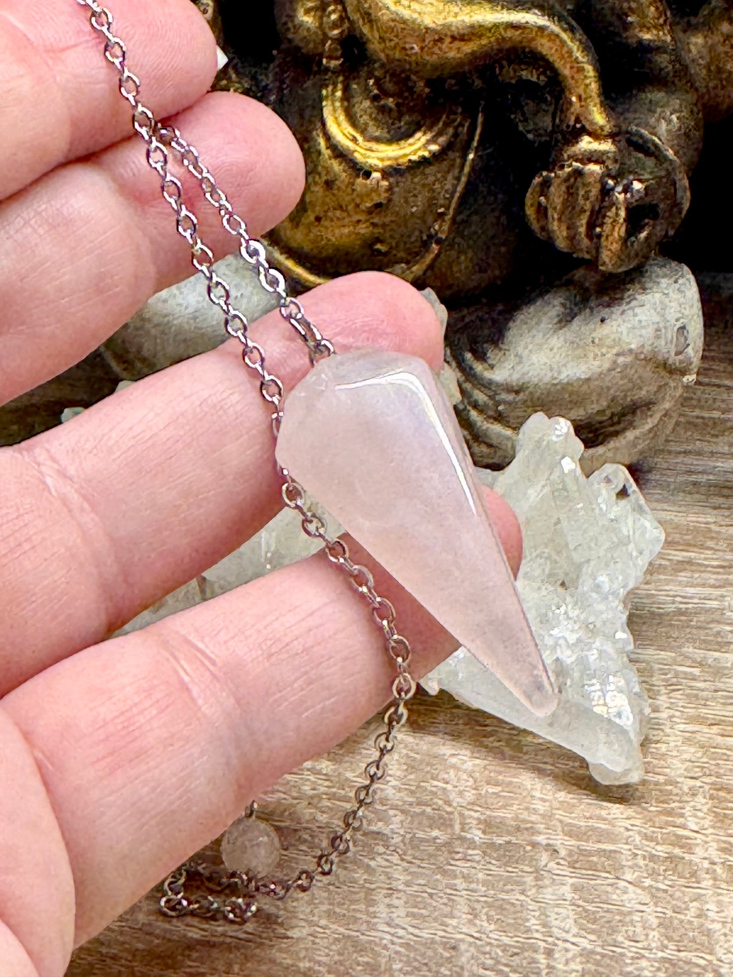 Pendule conique Quartz Rose