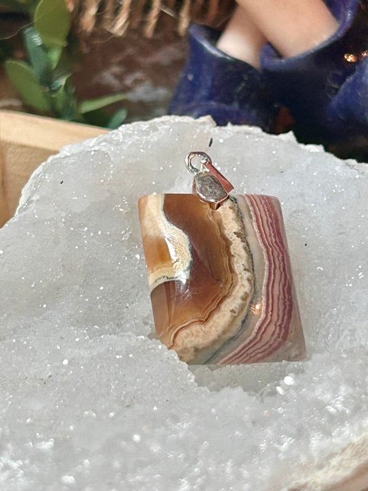 Pendentif de rhodochrosite