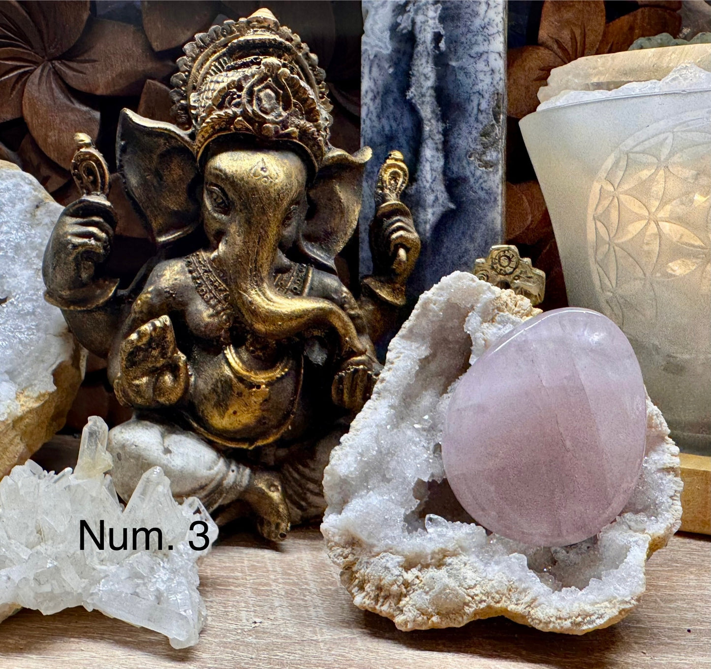 Pierre anti-stress en quartz rose