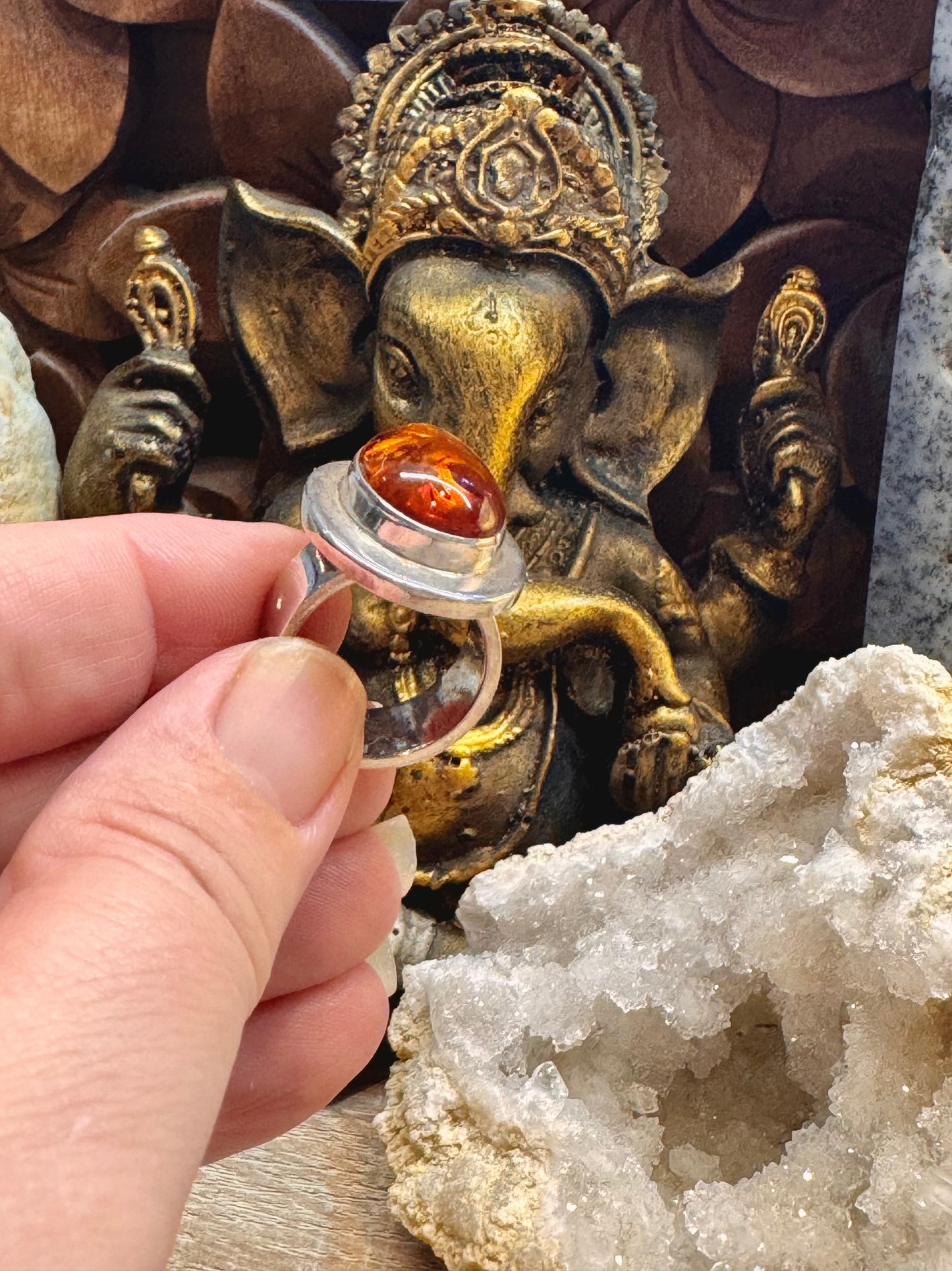 Bague ambre T55