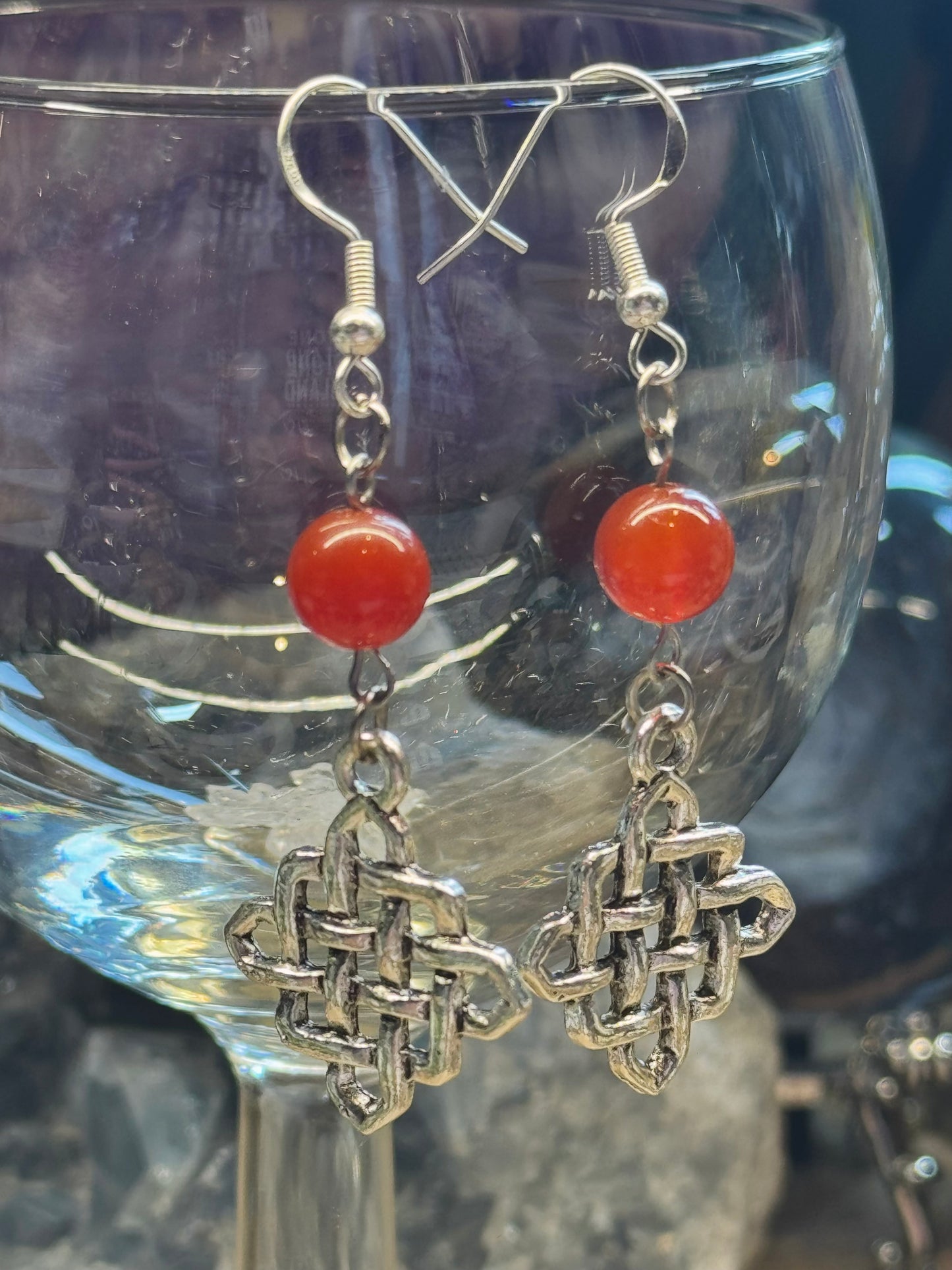 Boucles d’oreilles pendantes Cornaline