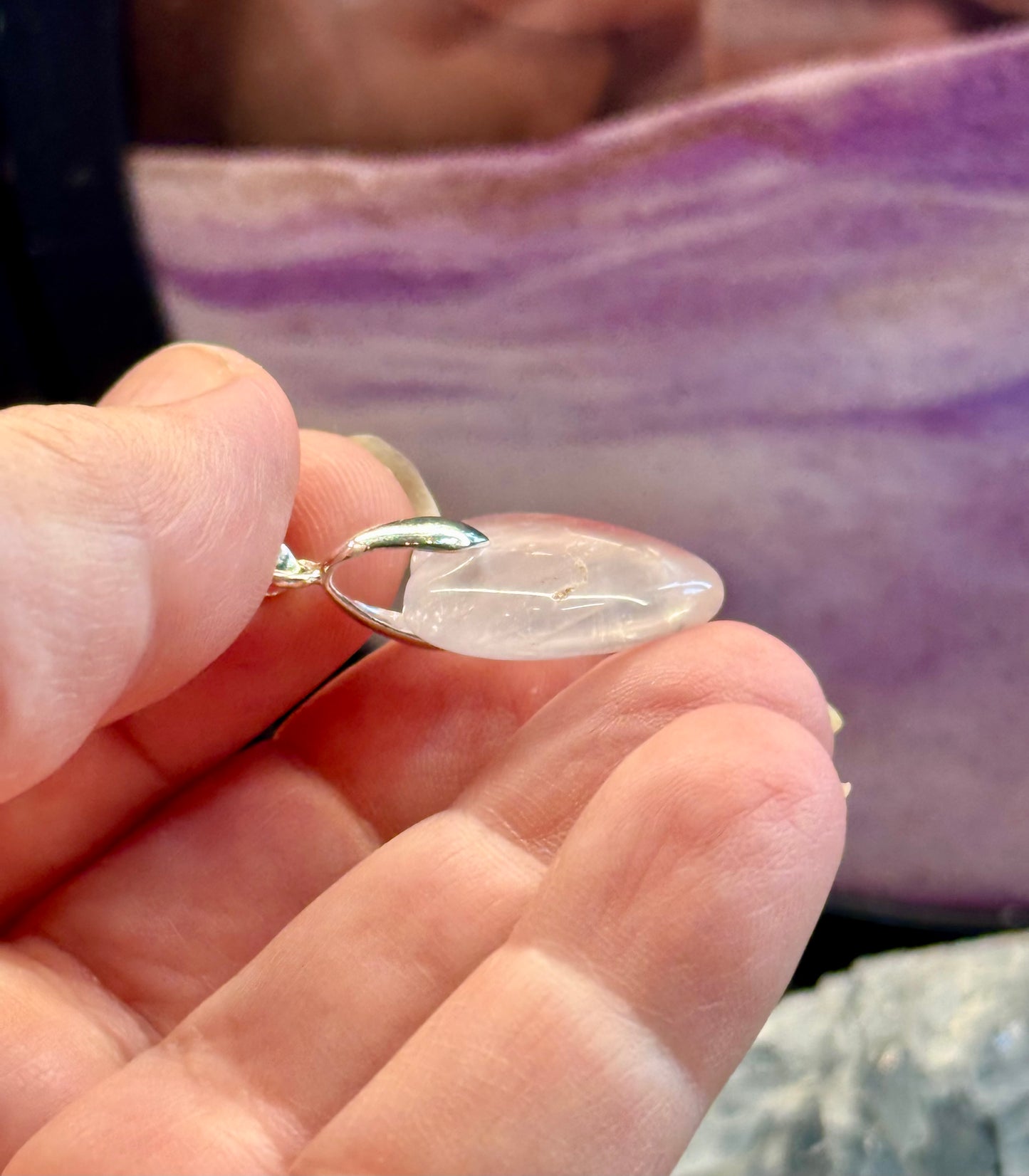 Pendentif cœur en Quartz Rose