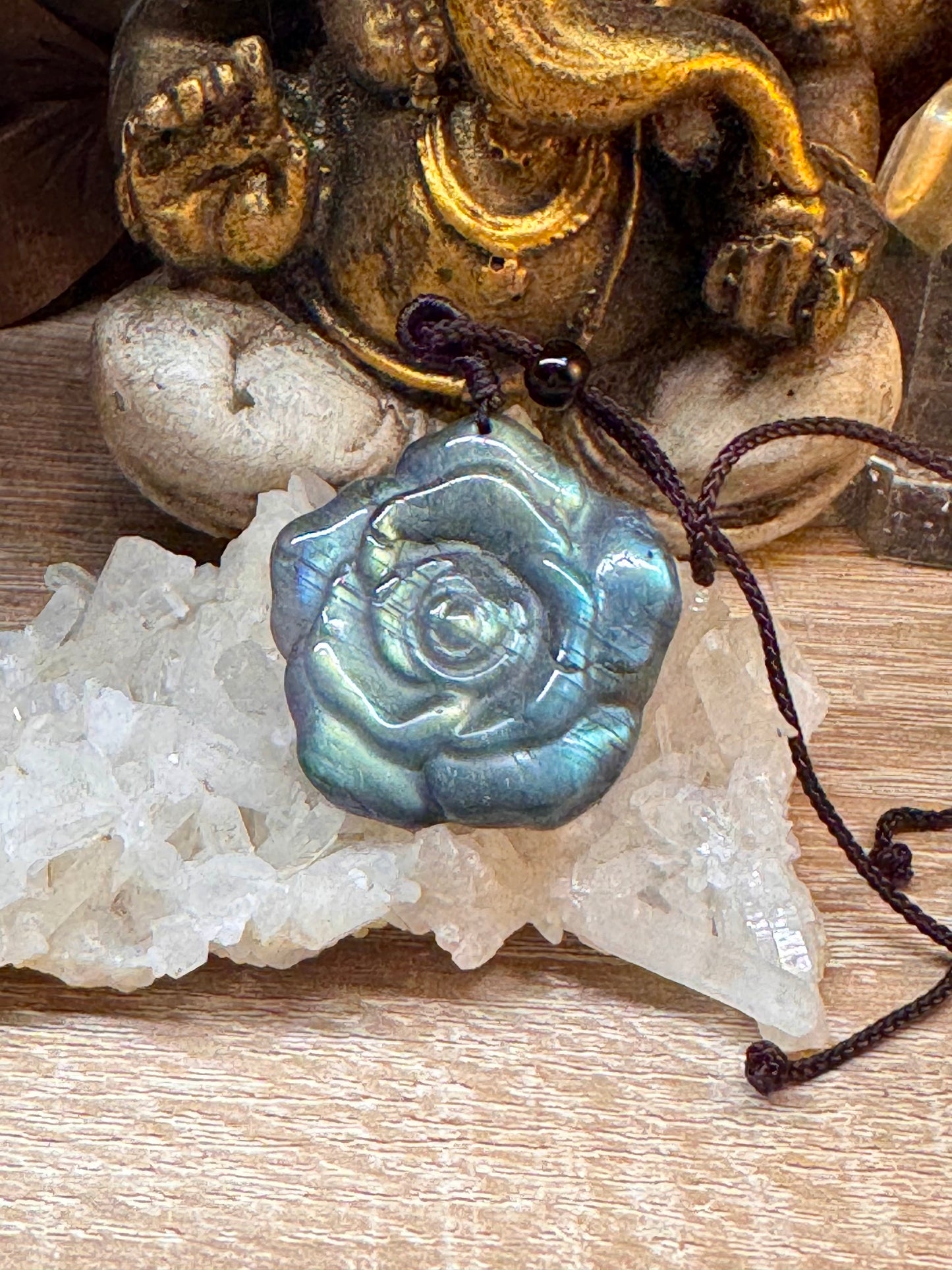 Pendentif rose en Labradorite - 3