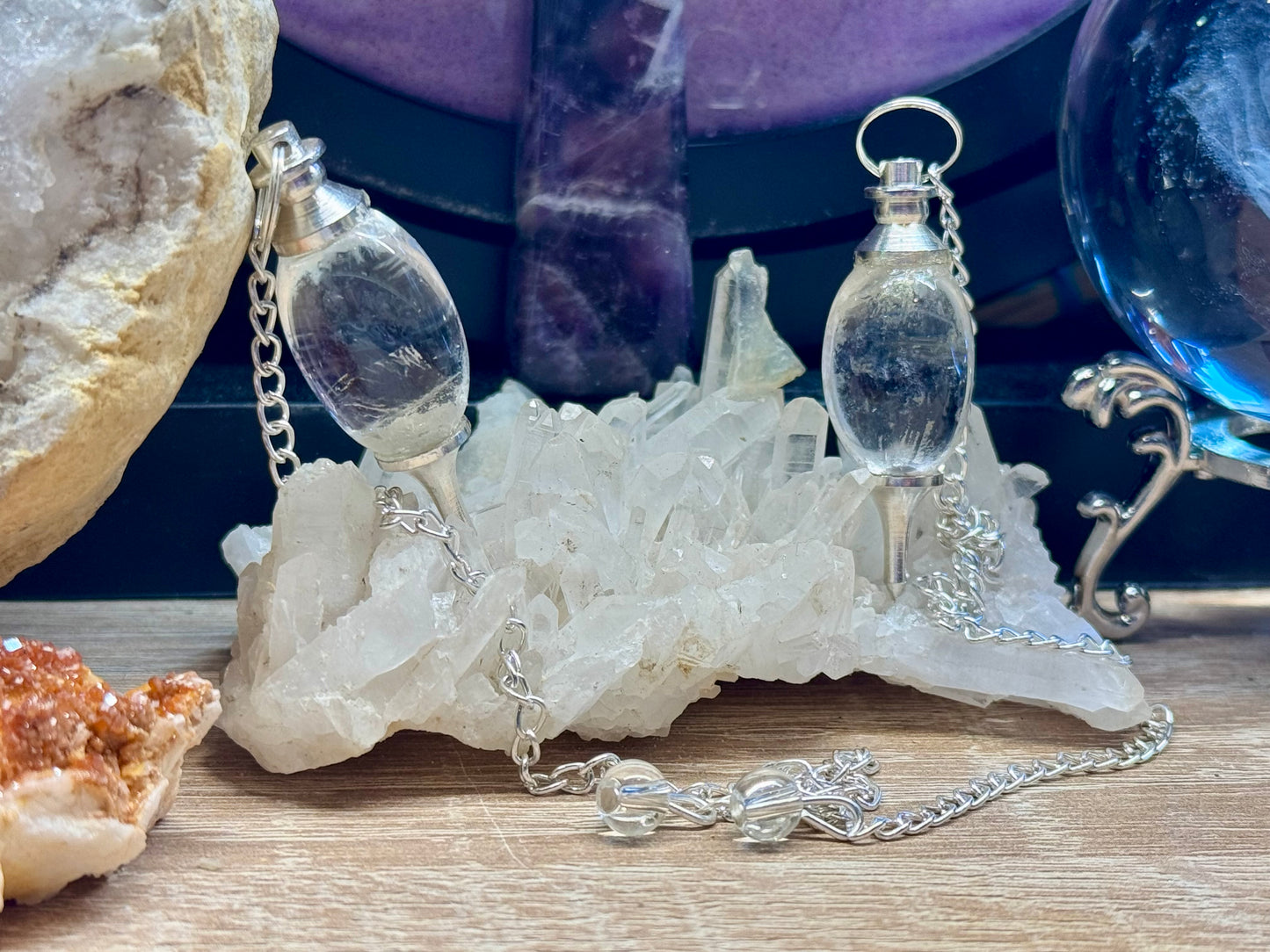 Pendule Shiva Lingam en Cristal de Roche