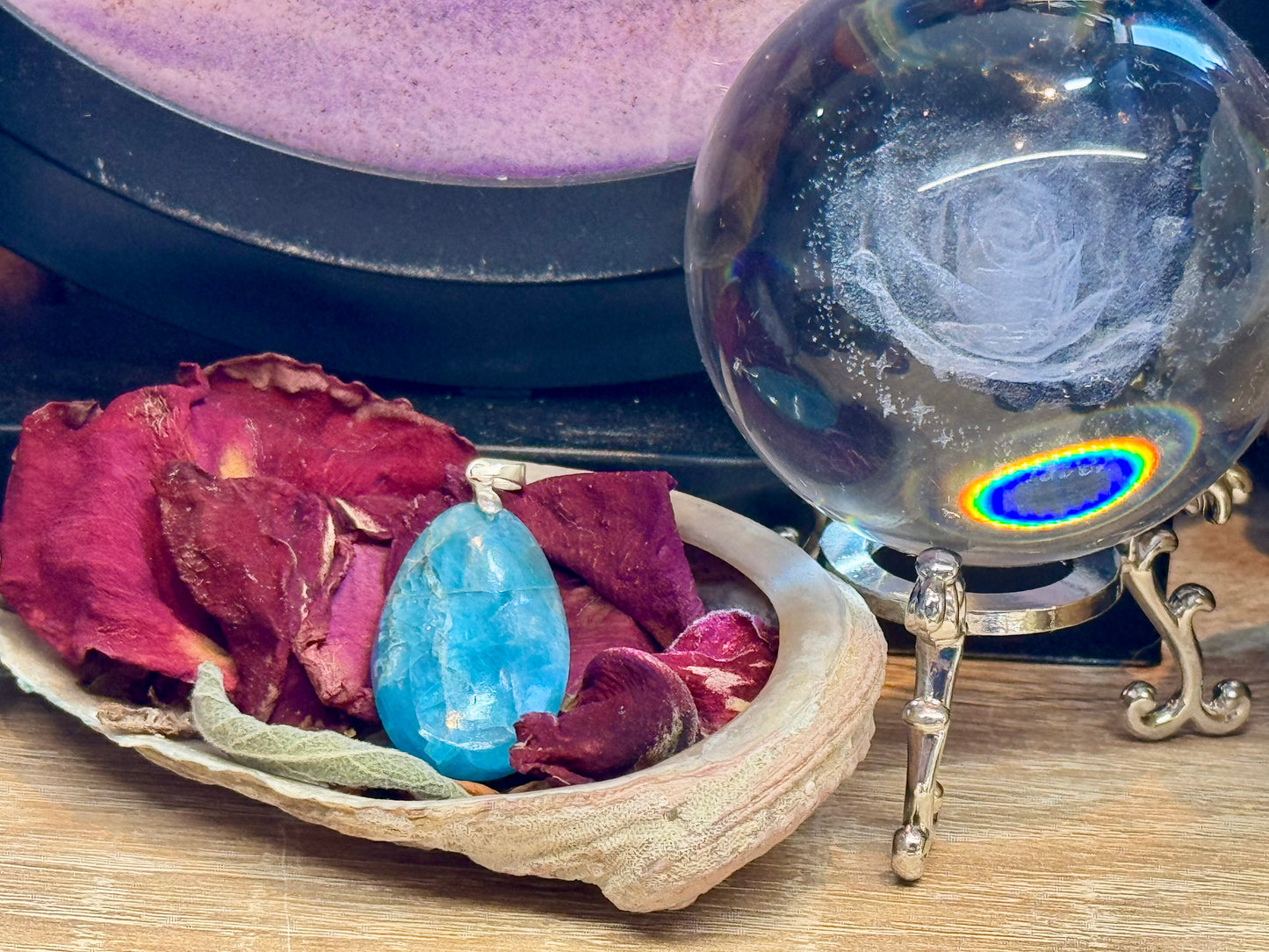 Pendentif d’Apatite bleue