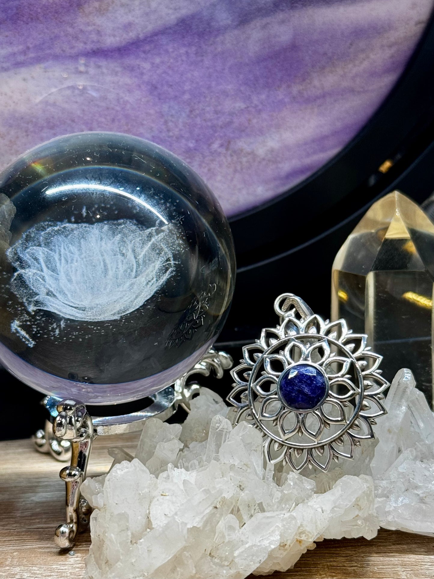 Pendentif iolite en argent 925