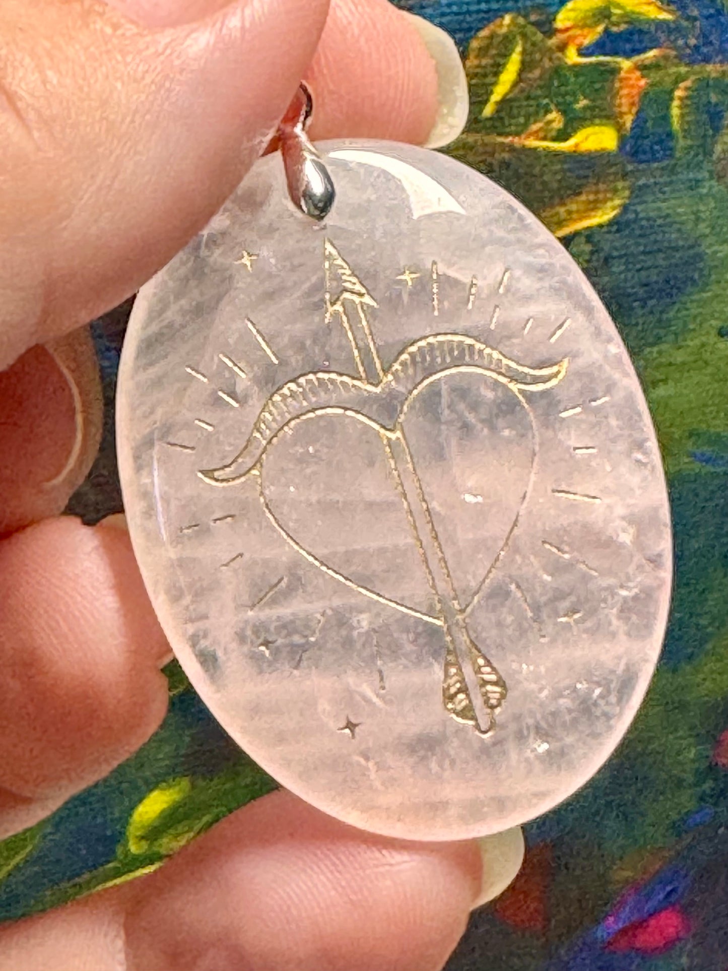 Pendentif de quartz rose
