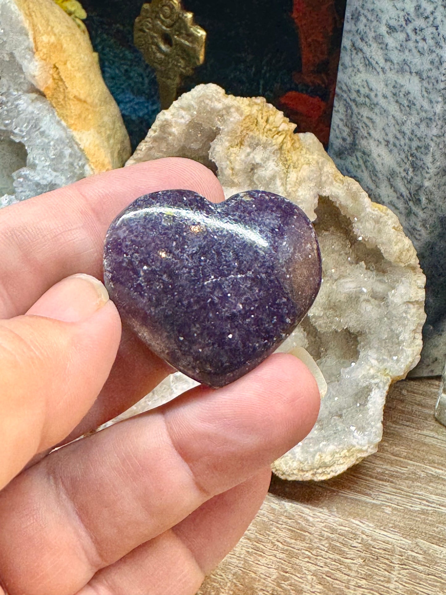 Cœur de lépidolite