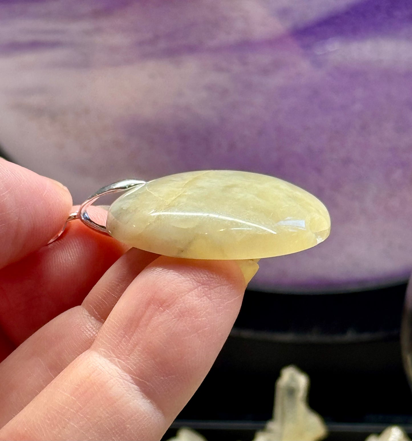 Pendentif de Pierre de Lune rond