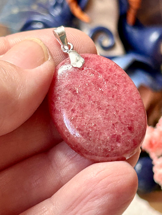 Pendentif de rhodonite