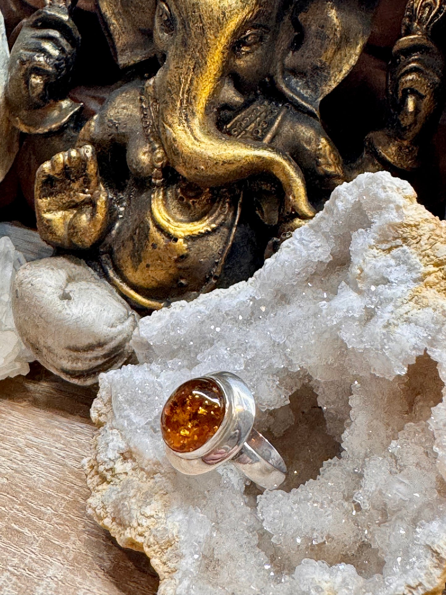Bague ambre T56