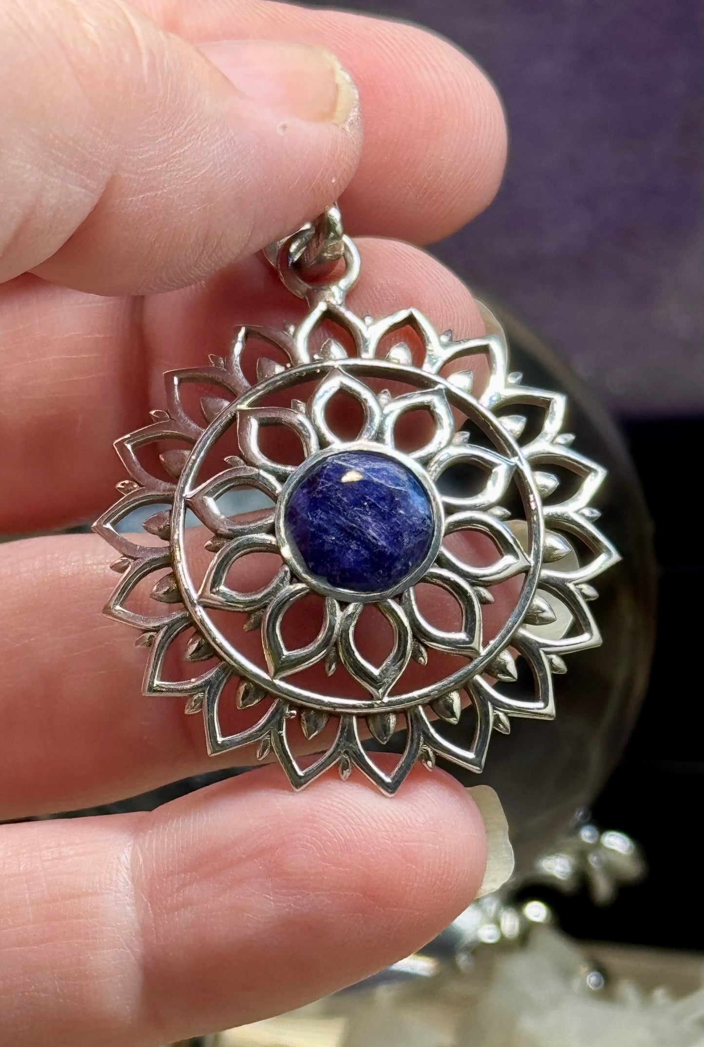 Pendentif iolite en argent 925