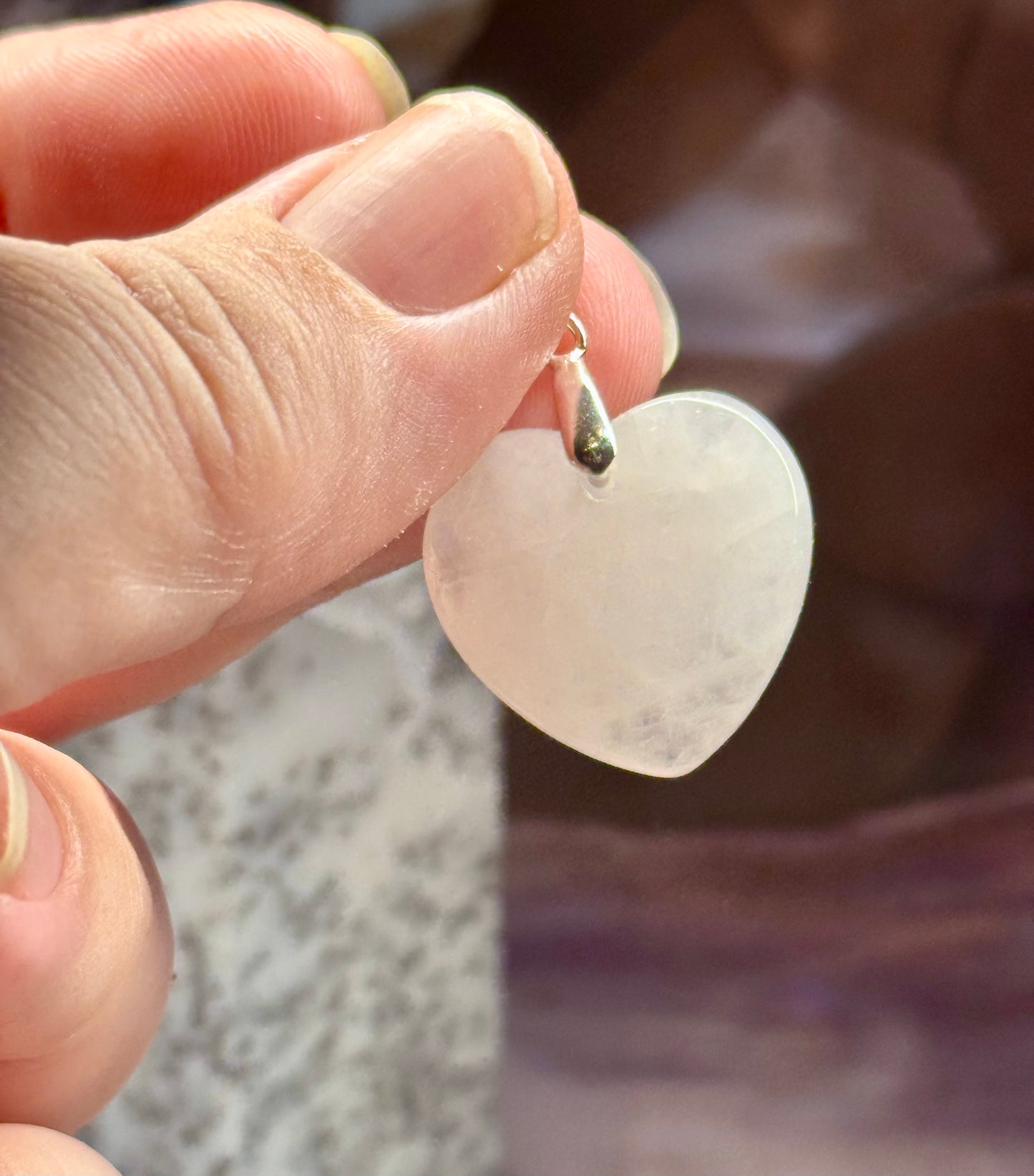 Pendentif Cœur en Quartz Cristal