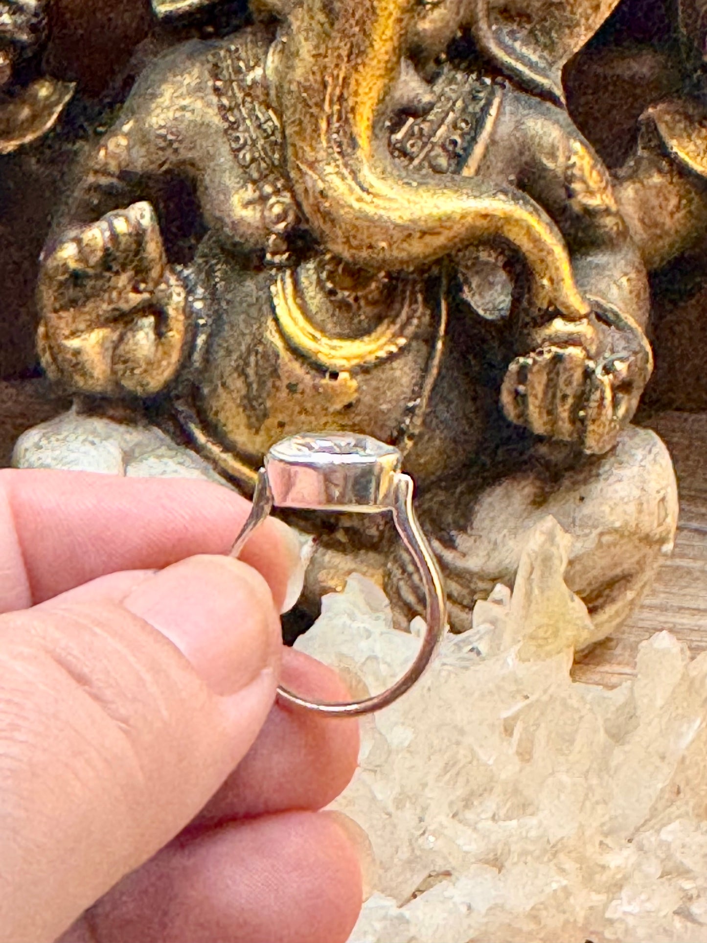 Bague en Quartz Blanc