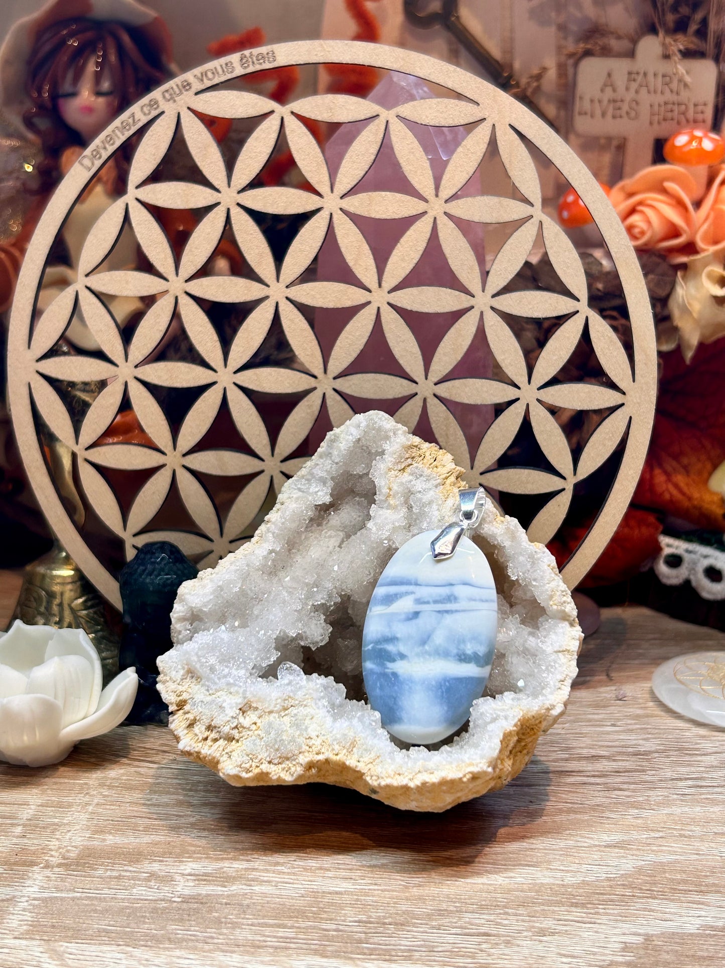 Pendentif d’opale bleue owyhee