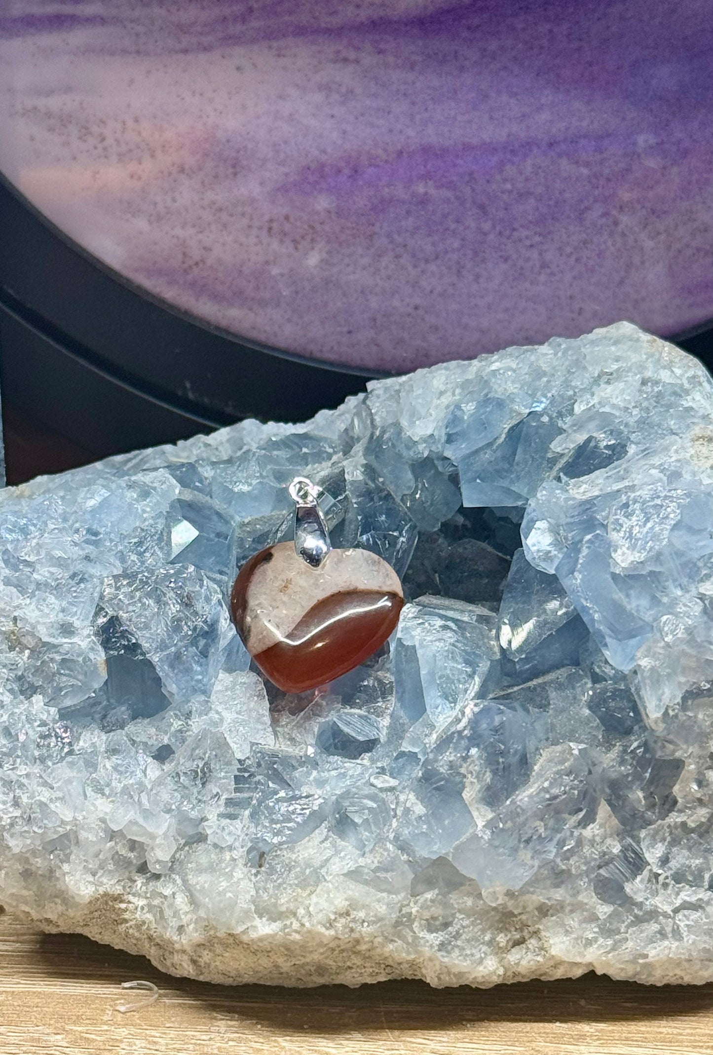 Pendentif cœur en Cornaline