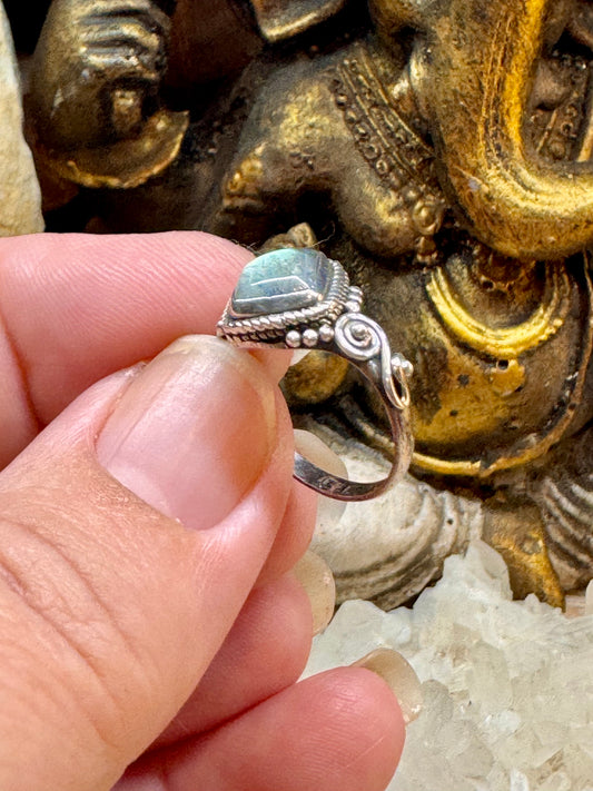 Bague Labradorite T47