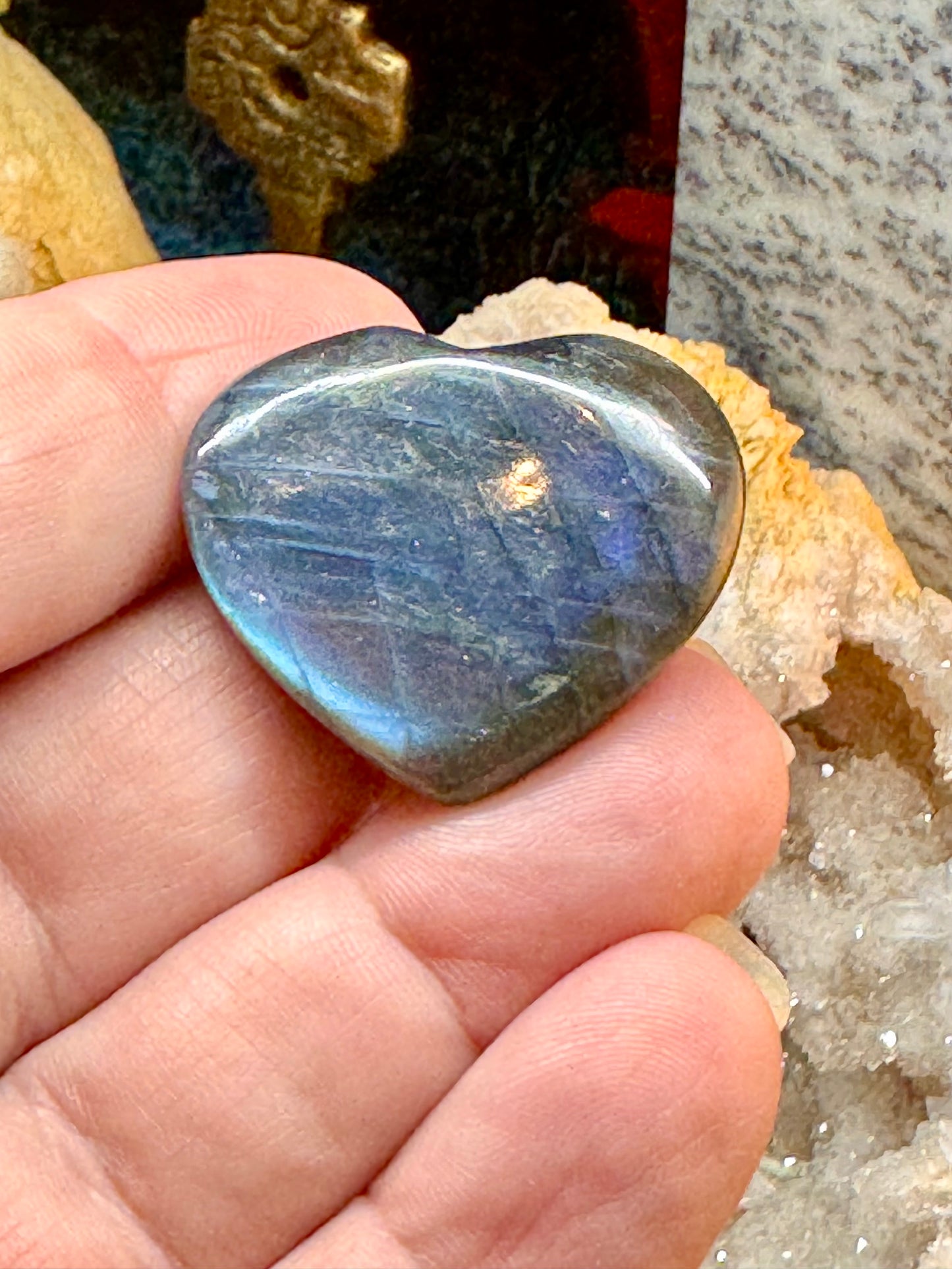 Cœur en labradorite