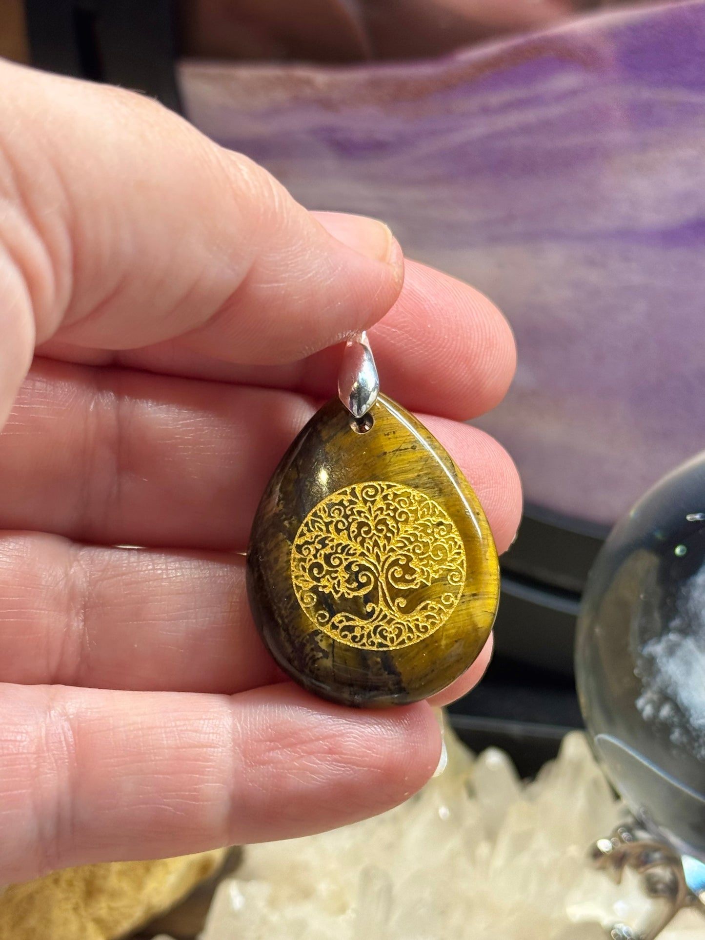 Pendentif goutte Œil de tigre