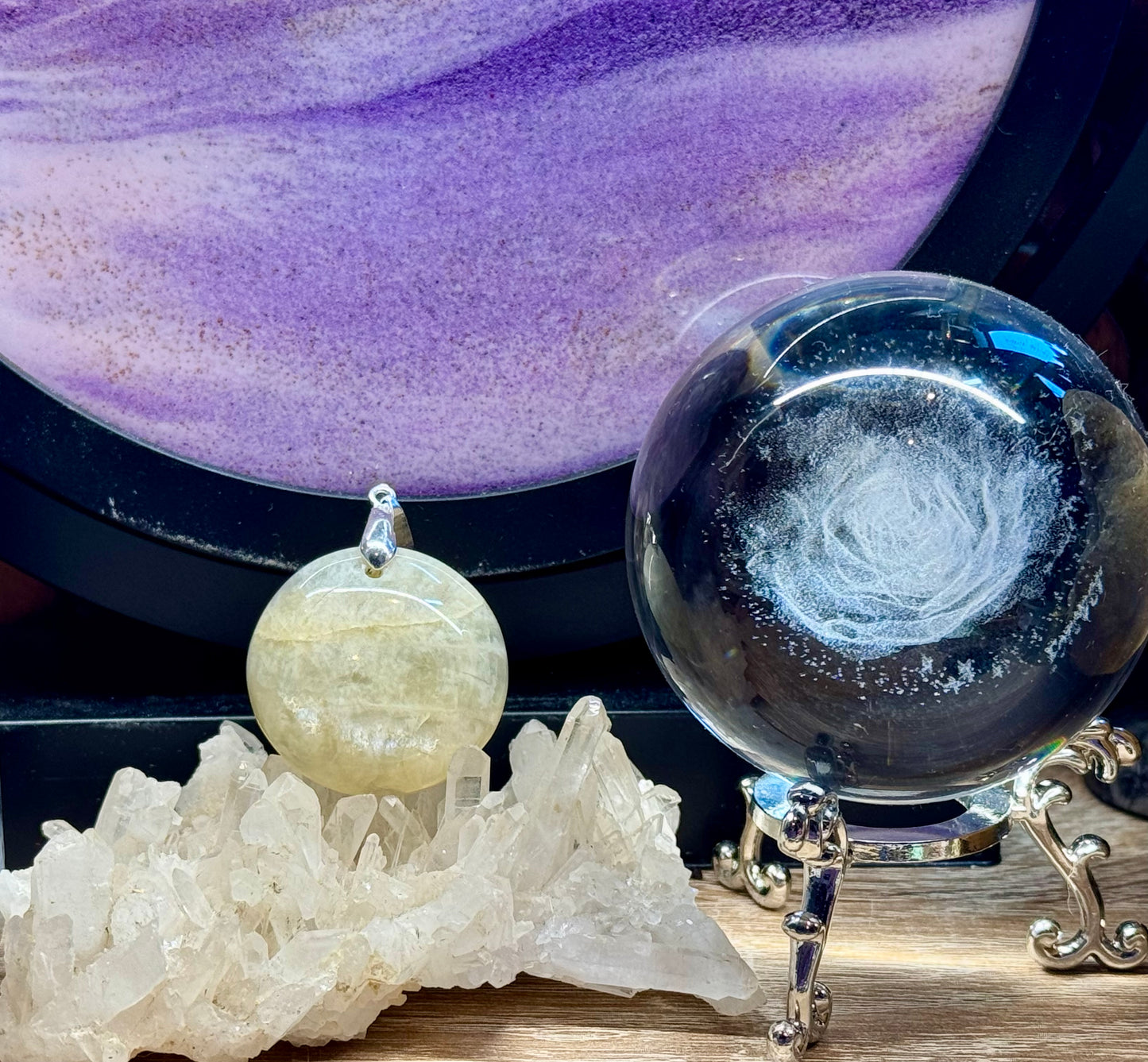 Pendentif de Pierre de Lune rond