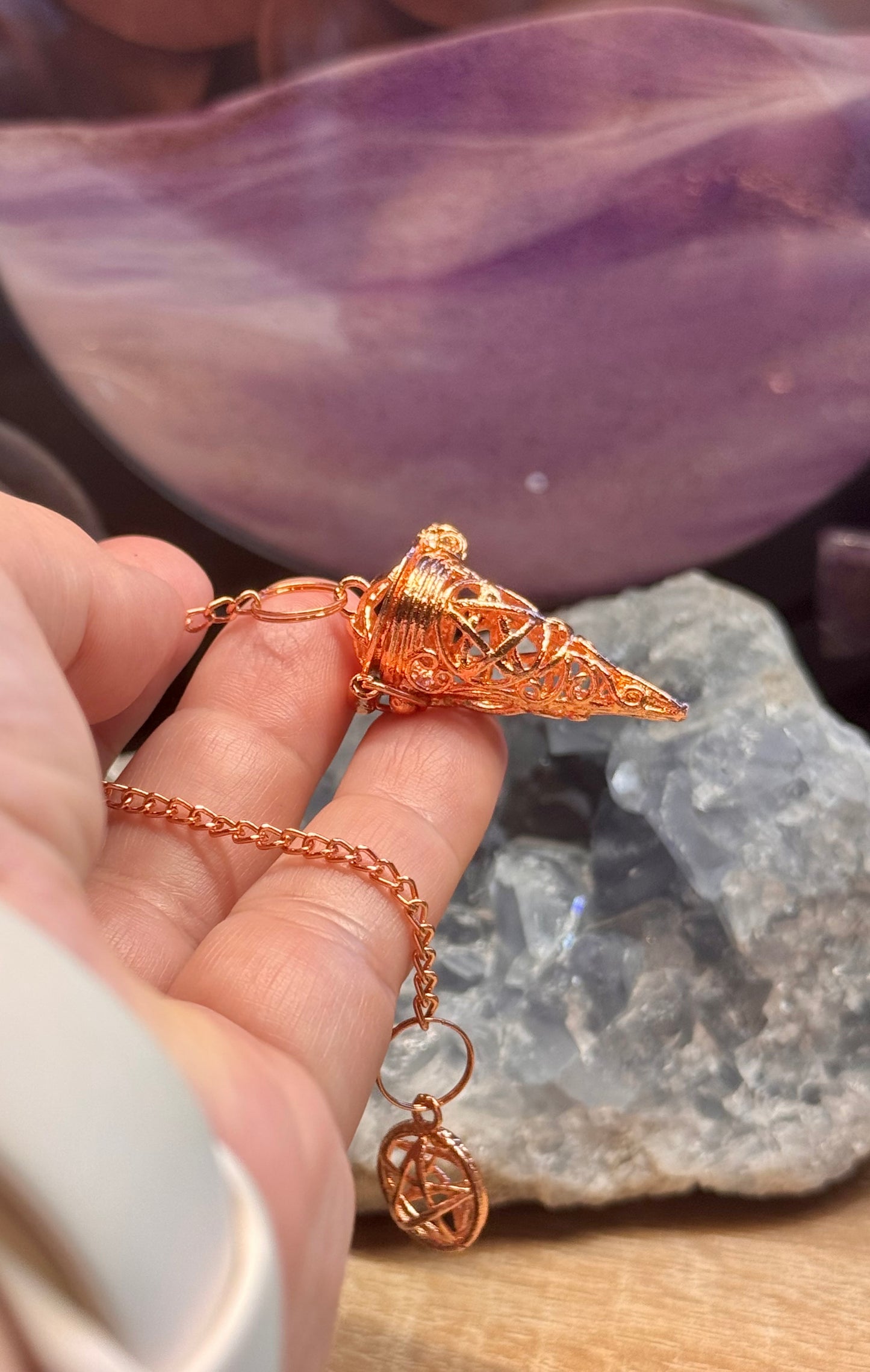 Pendule Pentacle en cuivre