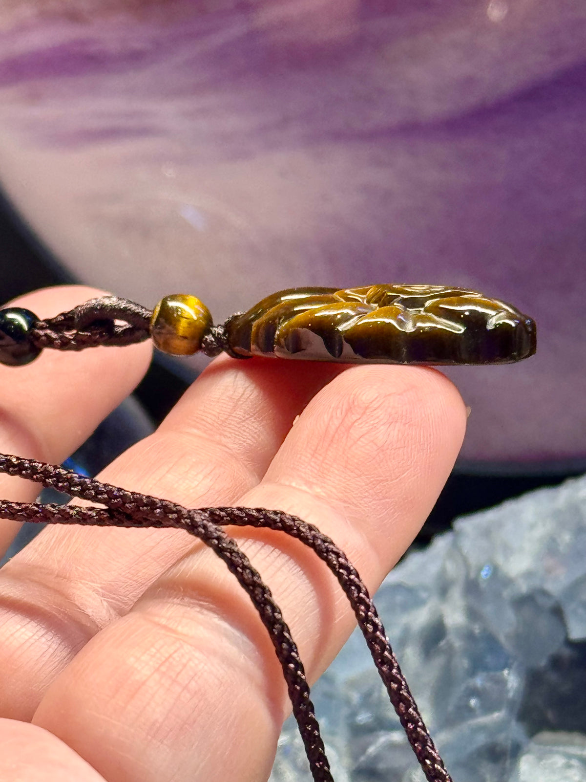 Collier avec renard ajustable Œil de tigre