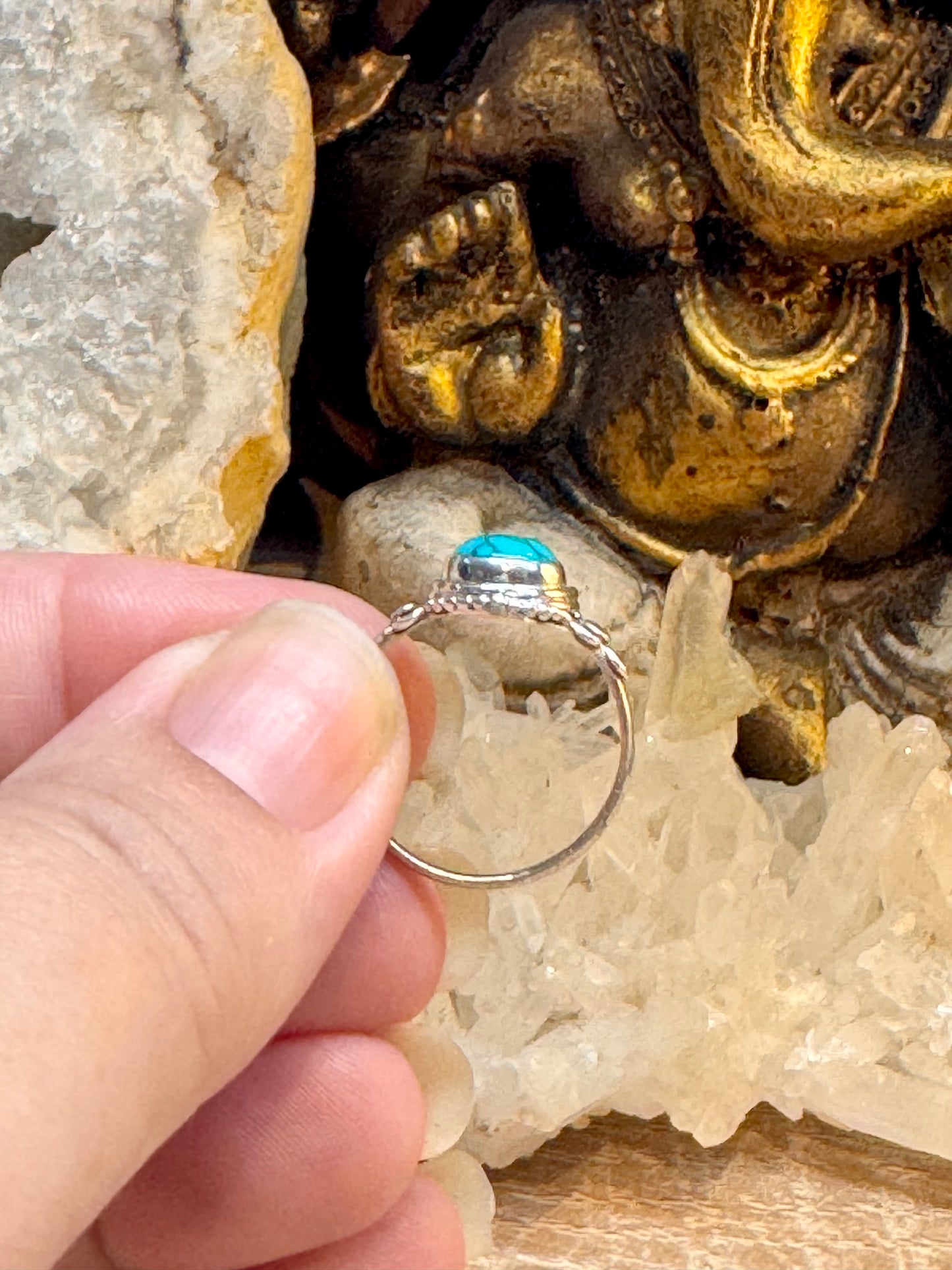 Bague de turquoise stabilisée T52