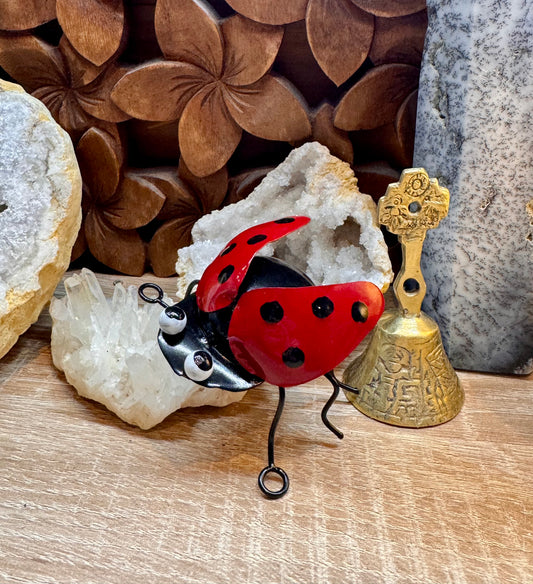 Coccinelle métallique à suspendre