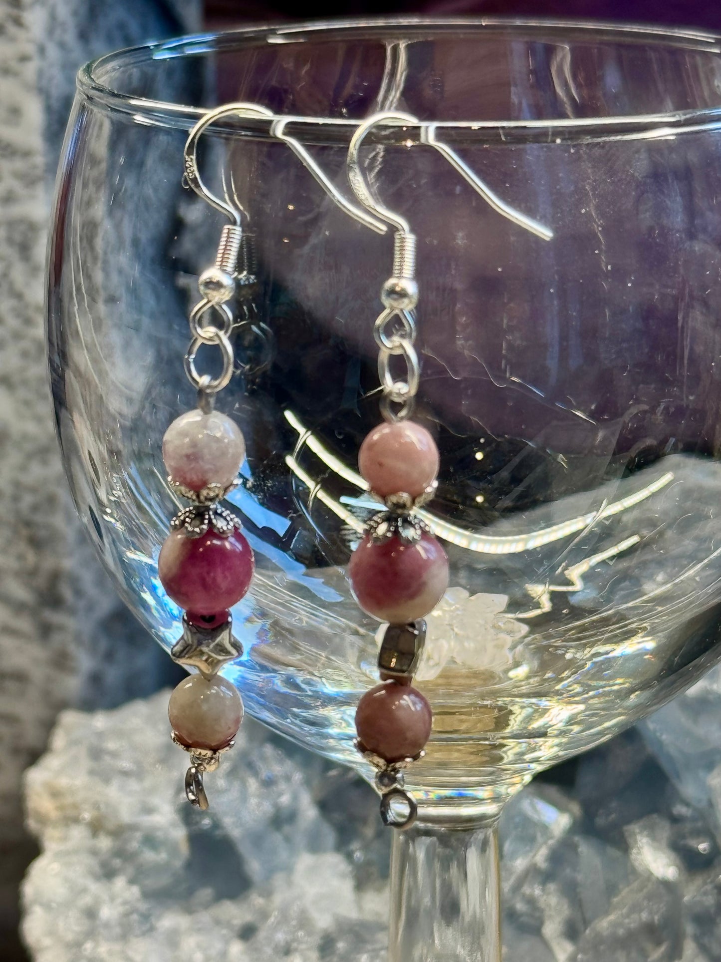 Boucles d’oreilles en Tourmaline Rose