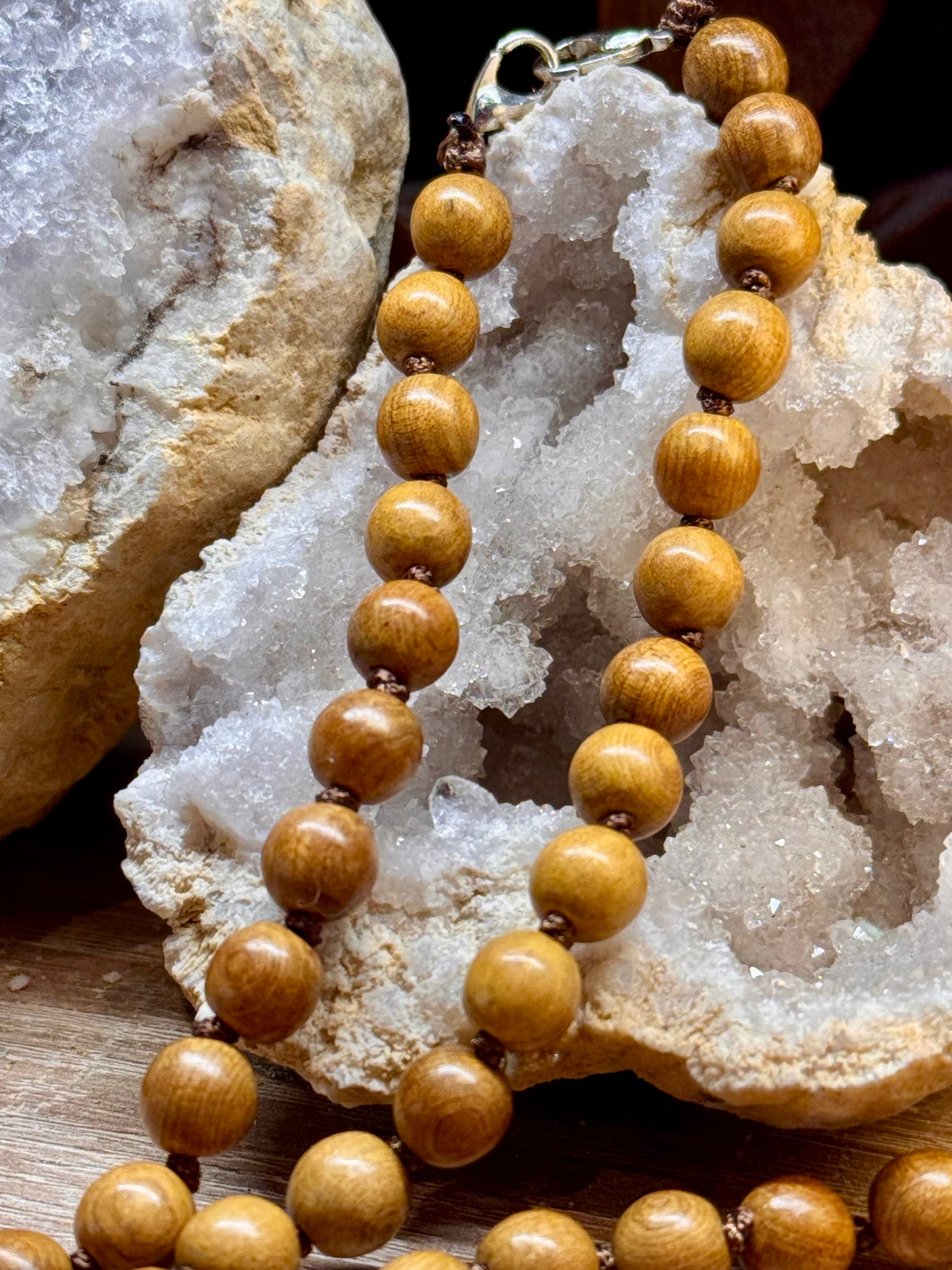 Collier Mala en bois 54 perles