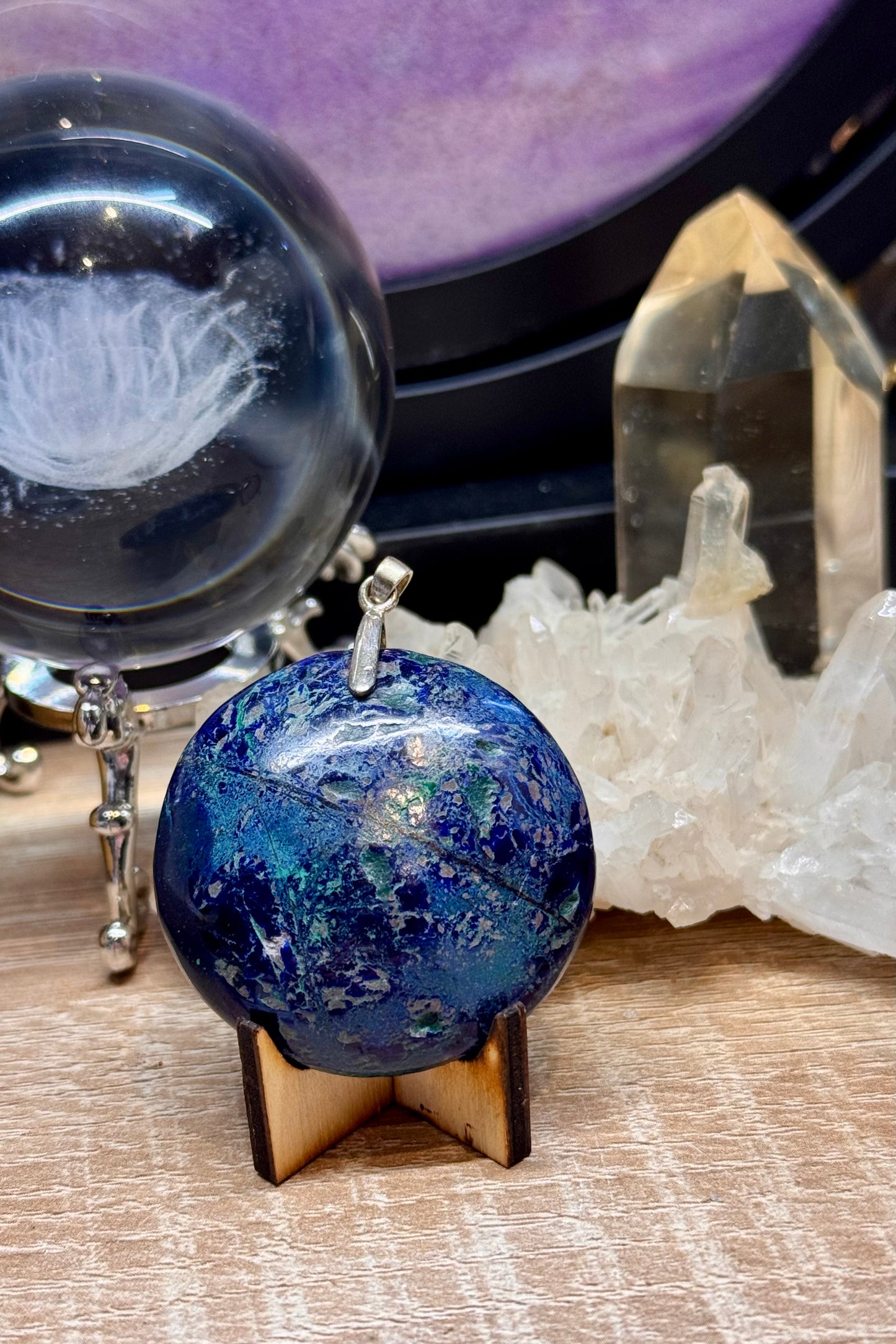 Pendentif d’azurite malachite