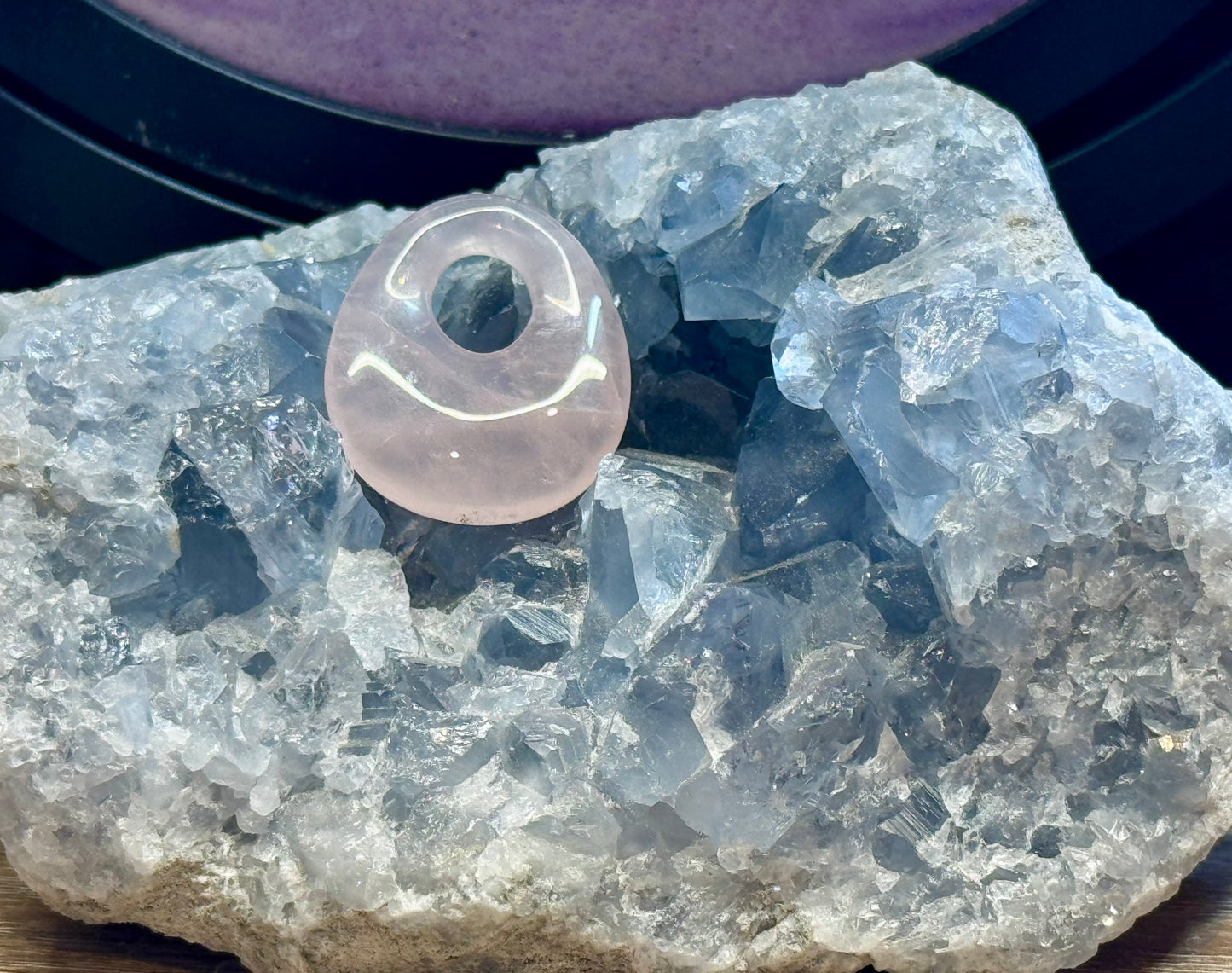Donut ovale de Quartz Rose