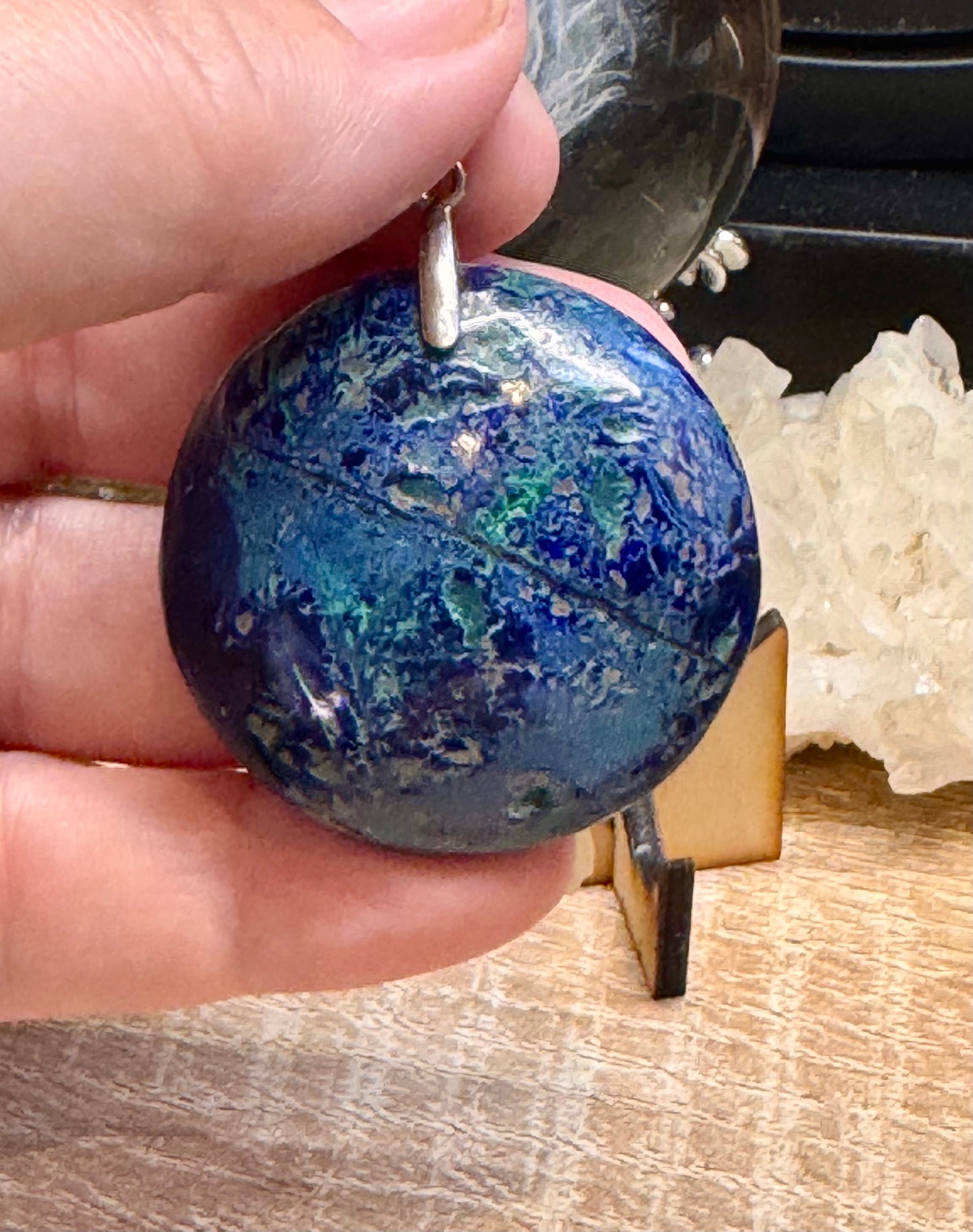 Pendentif d’azurite malachite