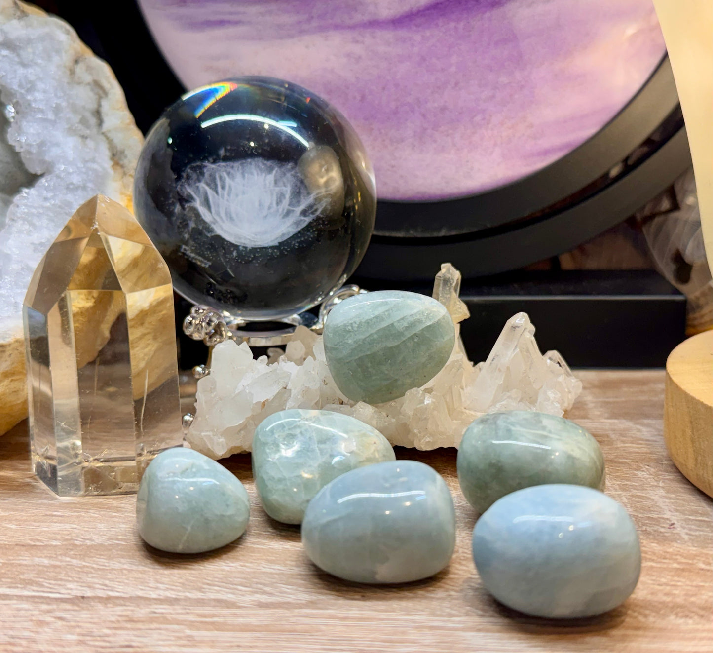 Pierres roulées d’aigue marine