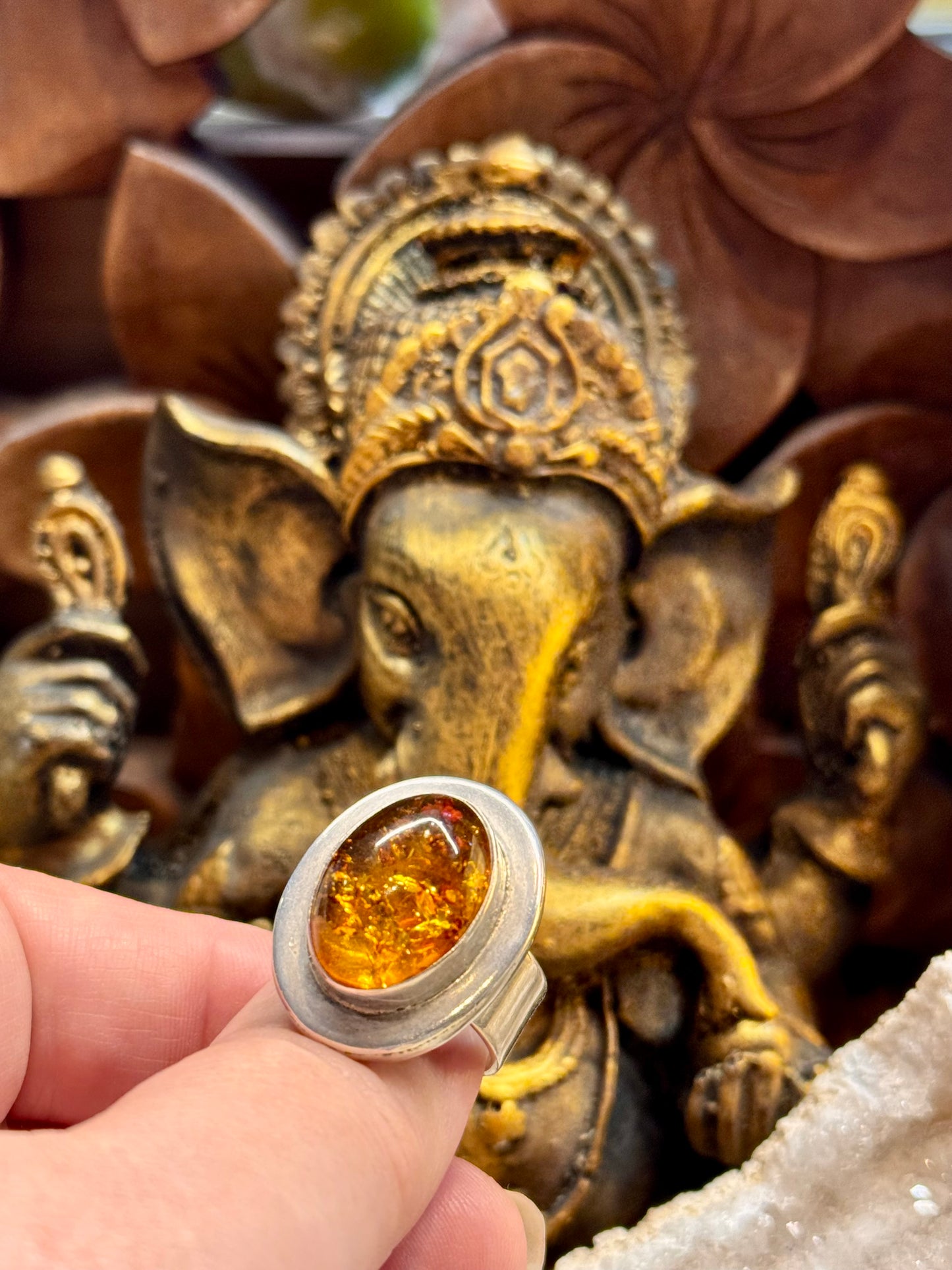 Bague ambre T56