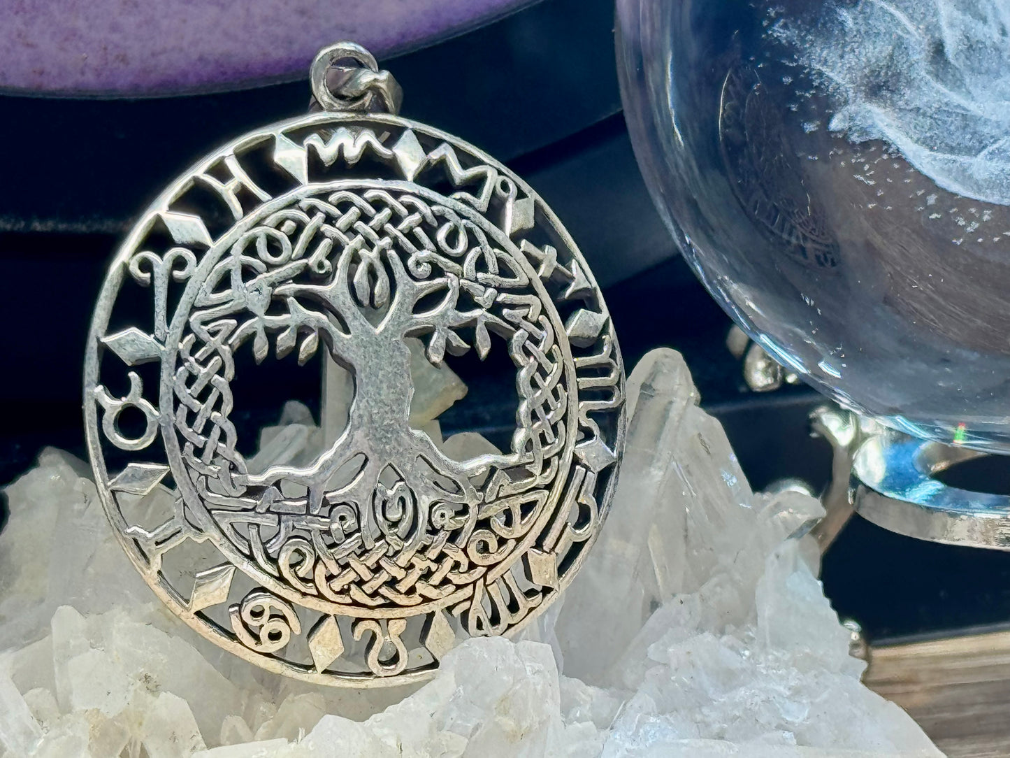 Pendentif Arbre de vie et Signes du zodiaque