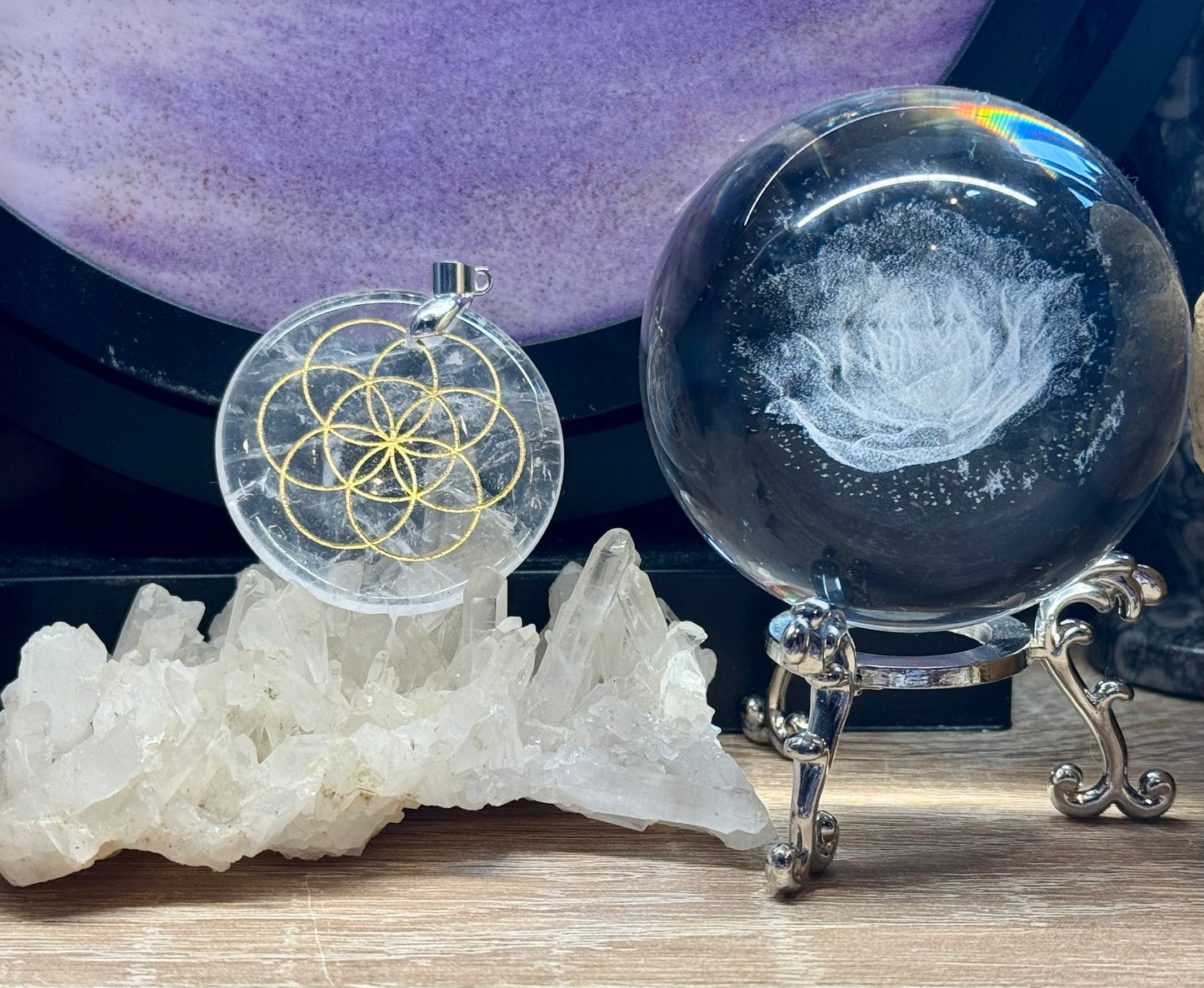 Pendentif Cristal de roche - Graine de vie