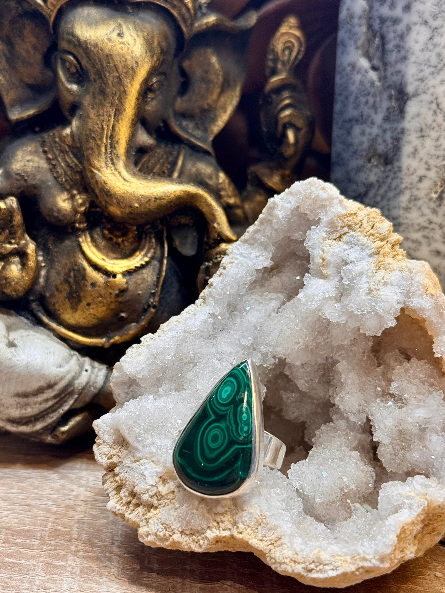 Bague malachite en argent 925