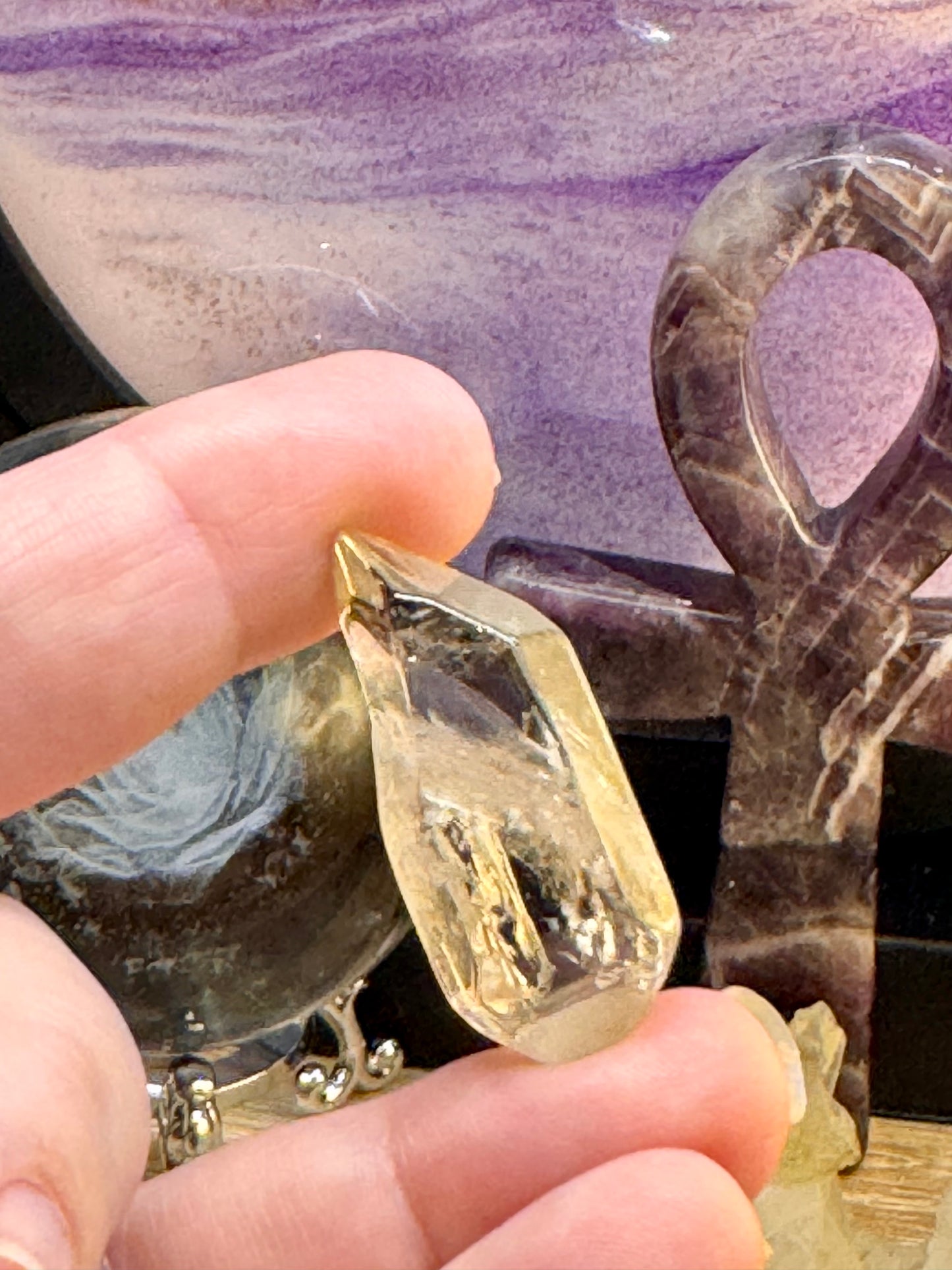 Pointes de citrine naturelles polies