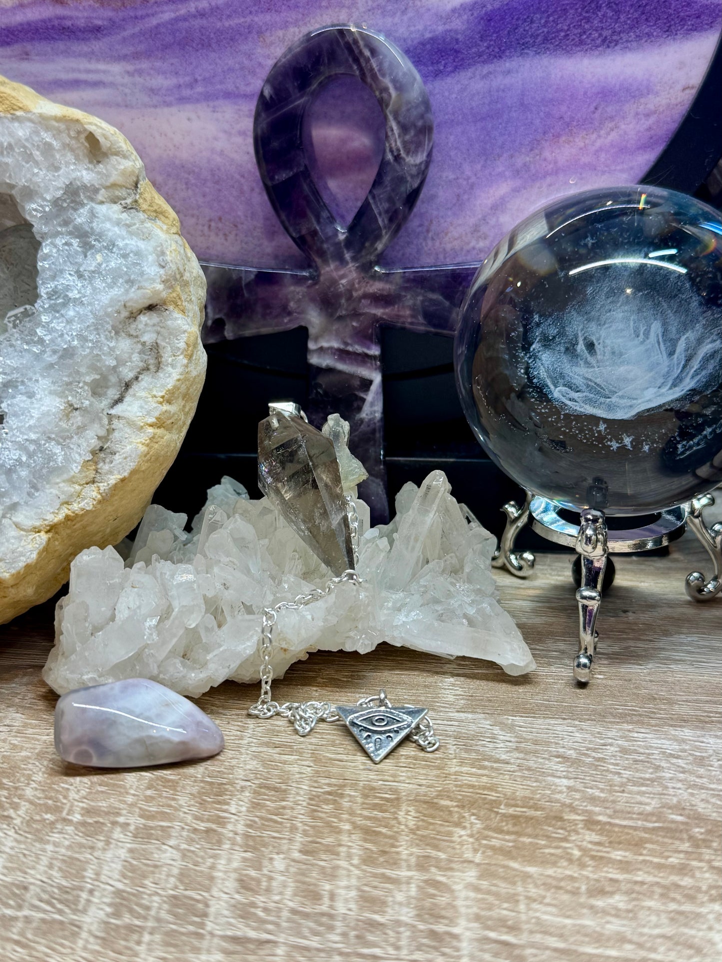 Pendule Quartz Fumé - Oeil Horus
